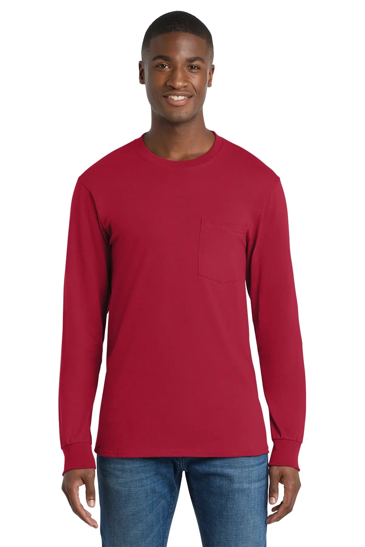 Port & Co™ Long Sleeve Essential Pocket Tee #PC61LSP Game Over Merch