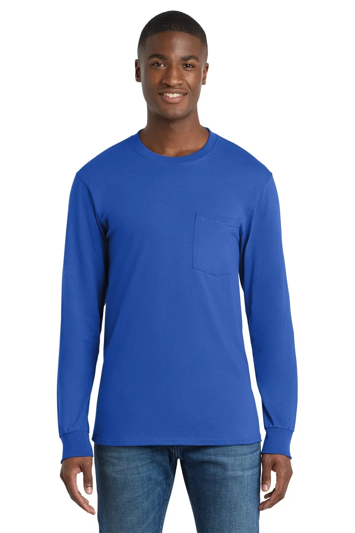 Port & Co™ Long Sleeve Essential Pocket Tee #PC61LSP Game Over Merch