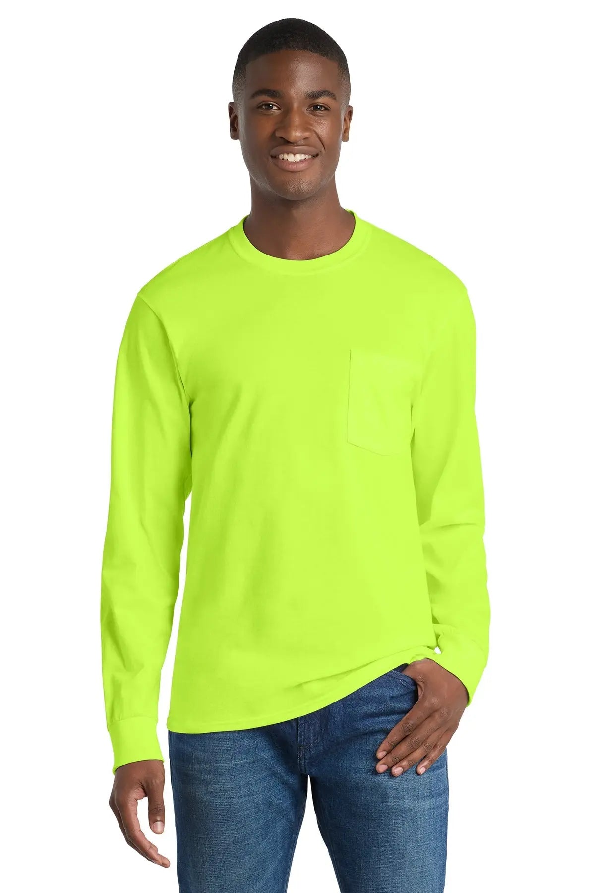 Port & Co™ Long Sleeve Essential Pocket Tee #PC61LSP Game Over Merch