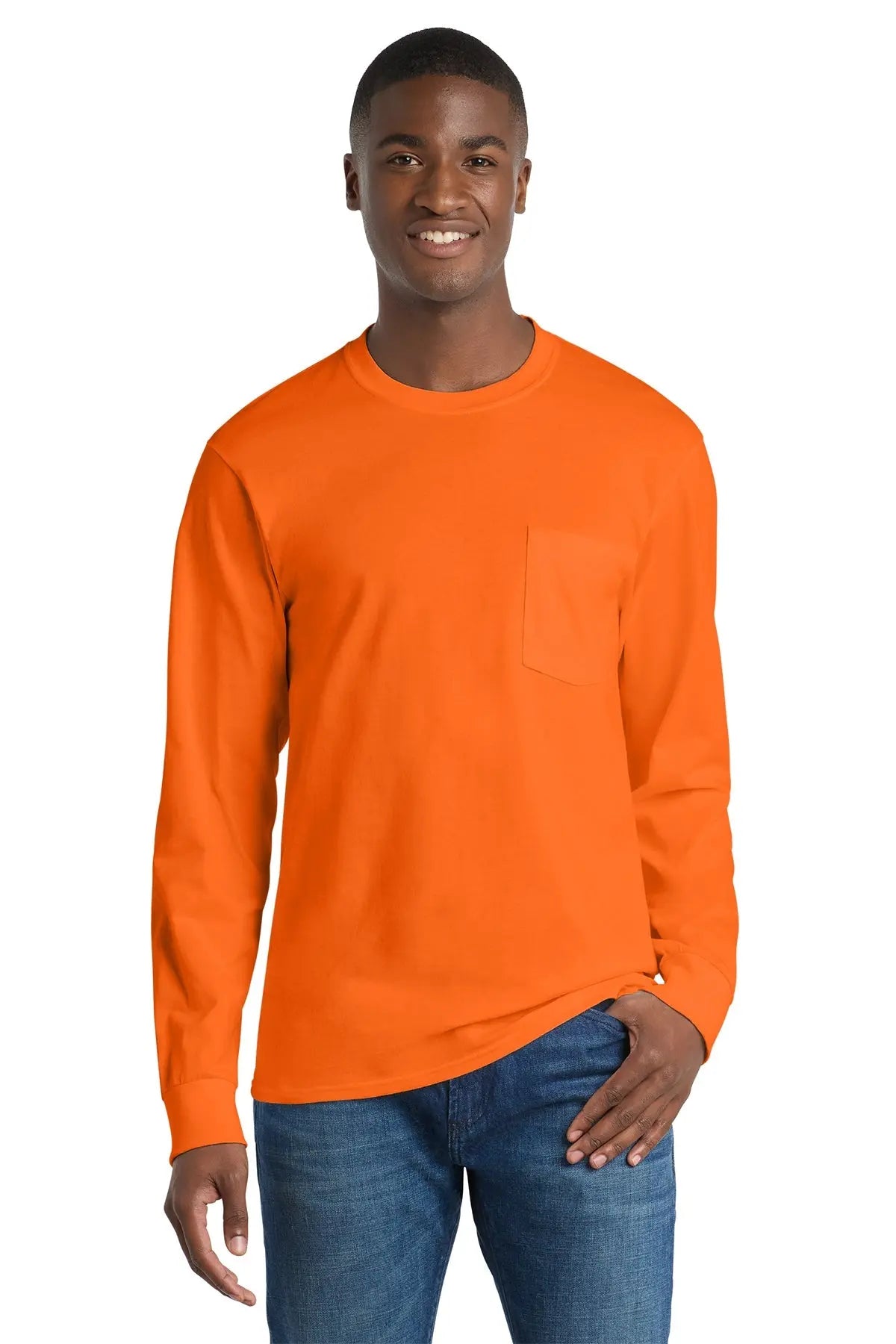 Port & Co™ Long Sleeve Essential Pocket Tee #PC61LSP Game Over Merch