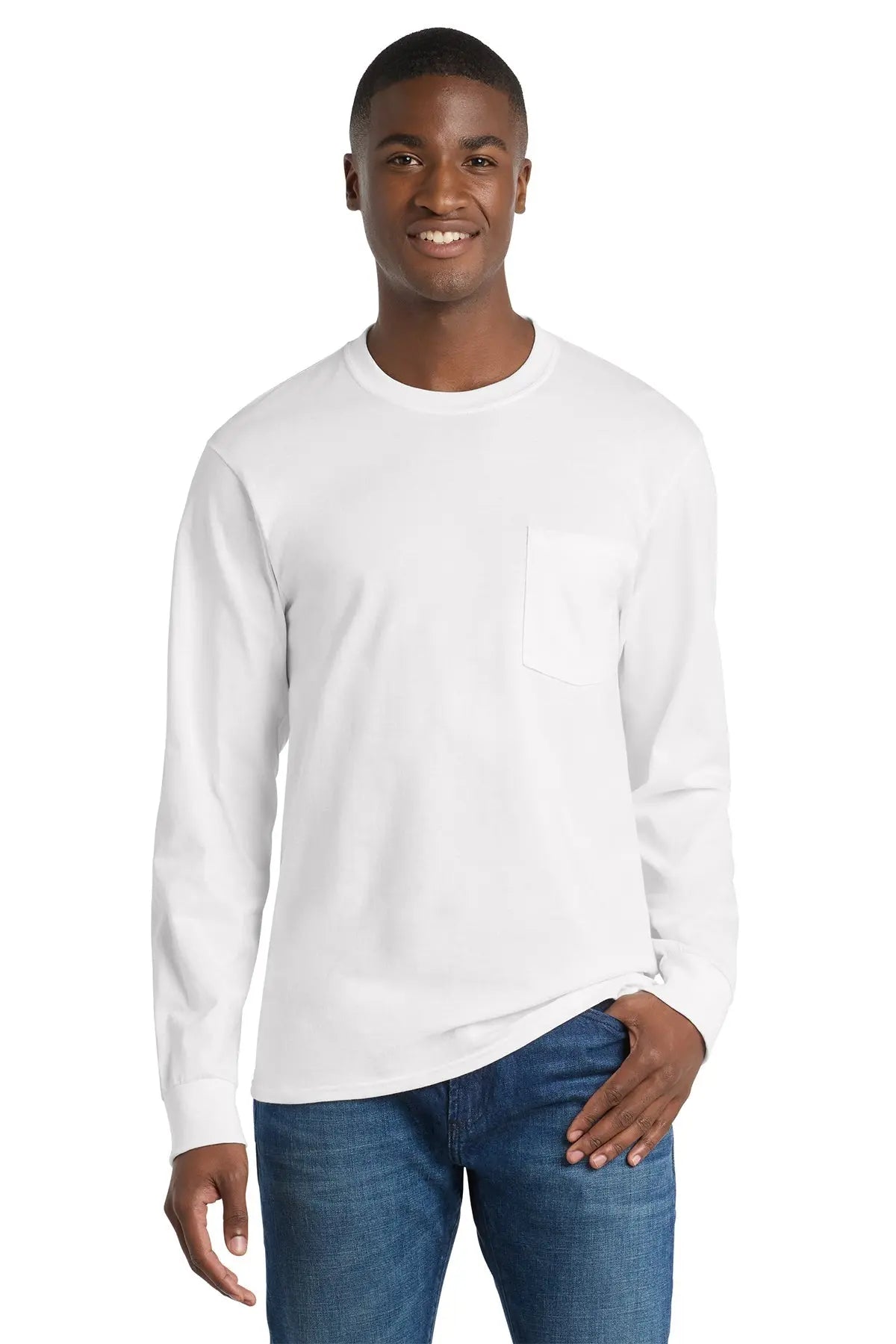 Port & Co™ Long Sleeve Essential Pocket Tee #PC61LSP Game Over Merch