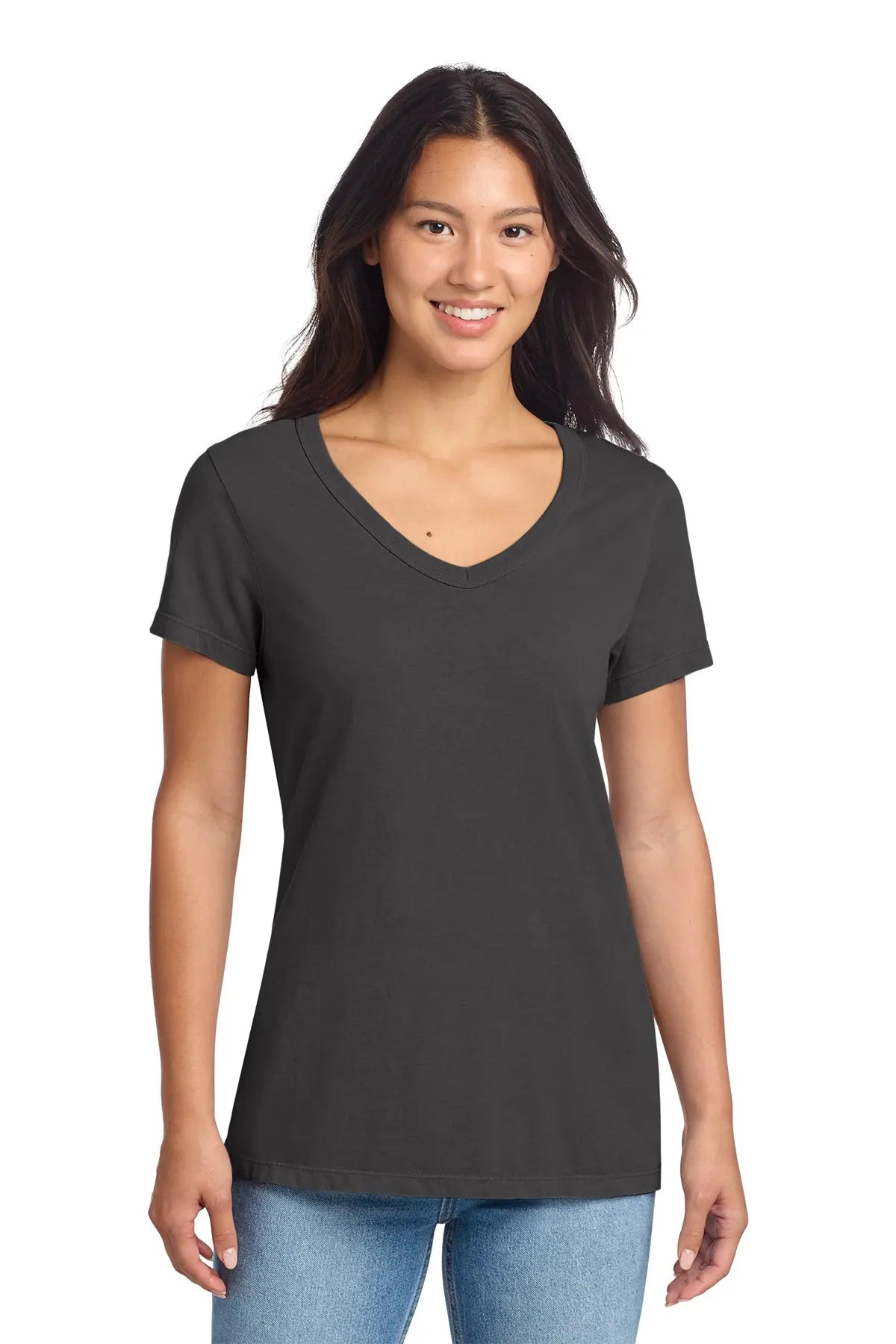 Port & Co™ Women's Beach Wash® Garment-Dyed V-Neck Tee #LPC099V