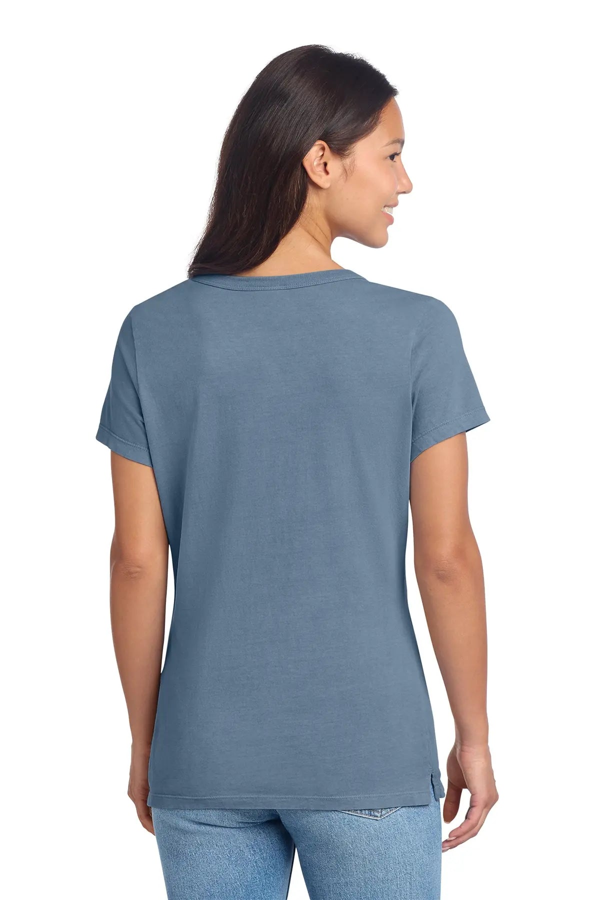 Port & Co™ Women's Beach Wash® Garment-Dyed V-Neck Tee #LPC099V