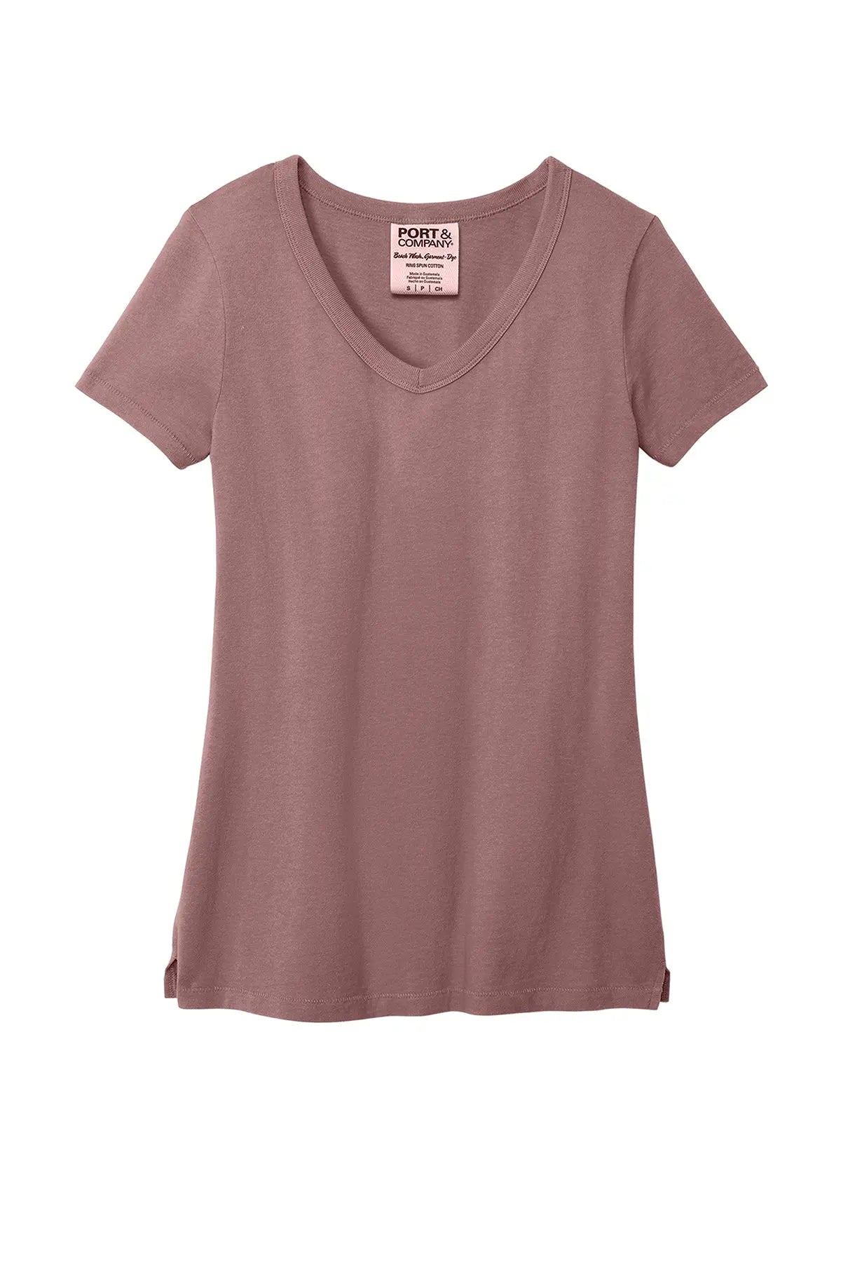Port & Co™ Women's Beach Wash® Garment-Dyed V-Neck Tee #LPC099V