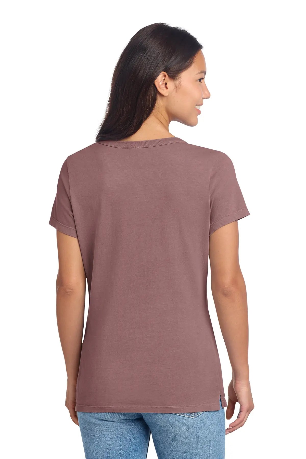 Port & Co™ Women's Beach Wash® Garment-Dyed V-Neck Tee #LPC099V