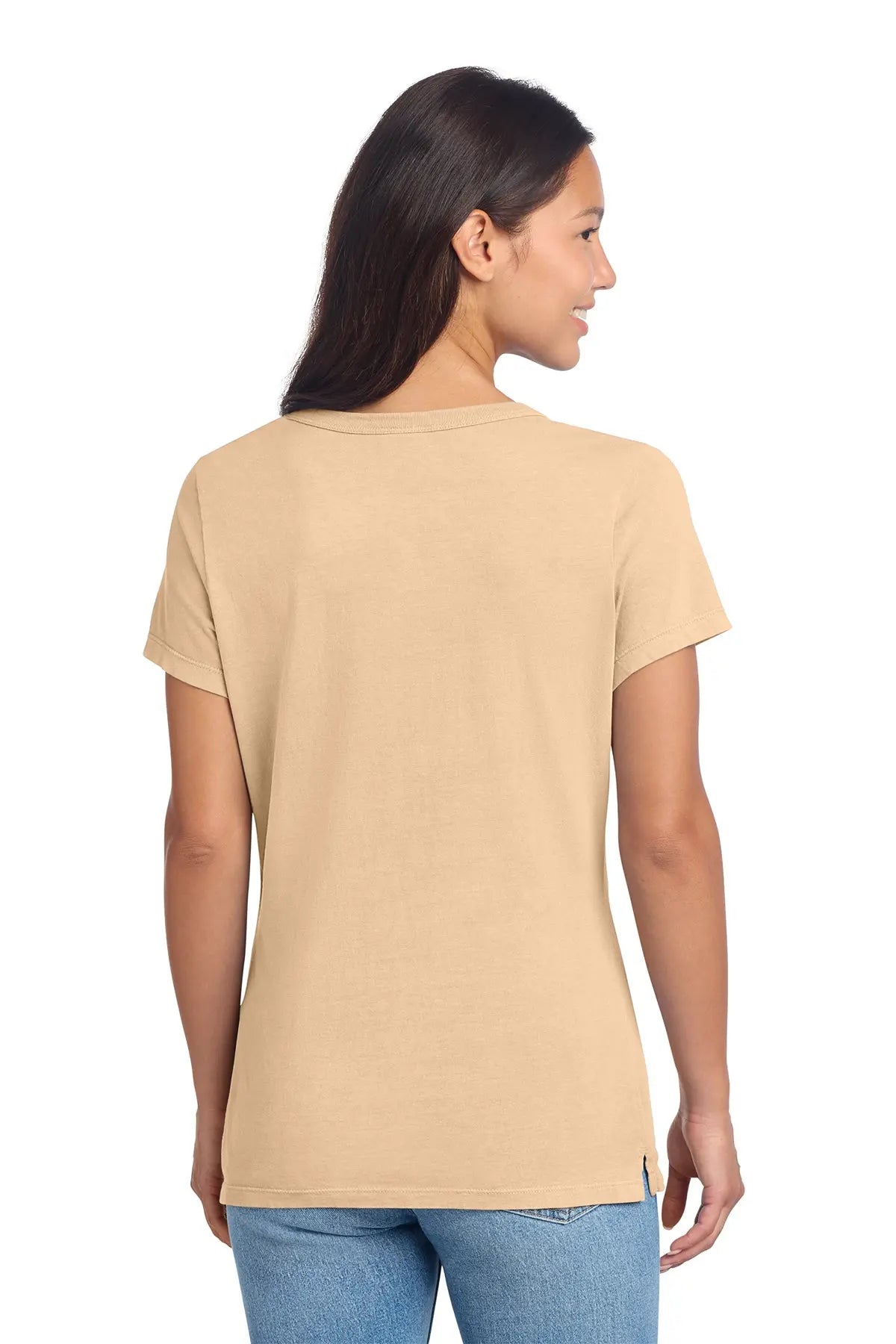 Port & Co™ Women's Beach Wash® Garment-Dyed V-Neck Tee #LPC099V