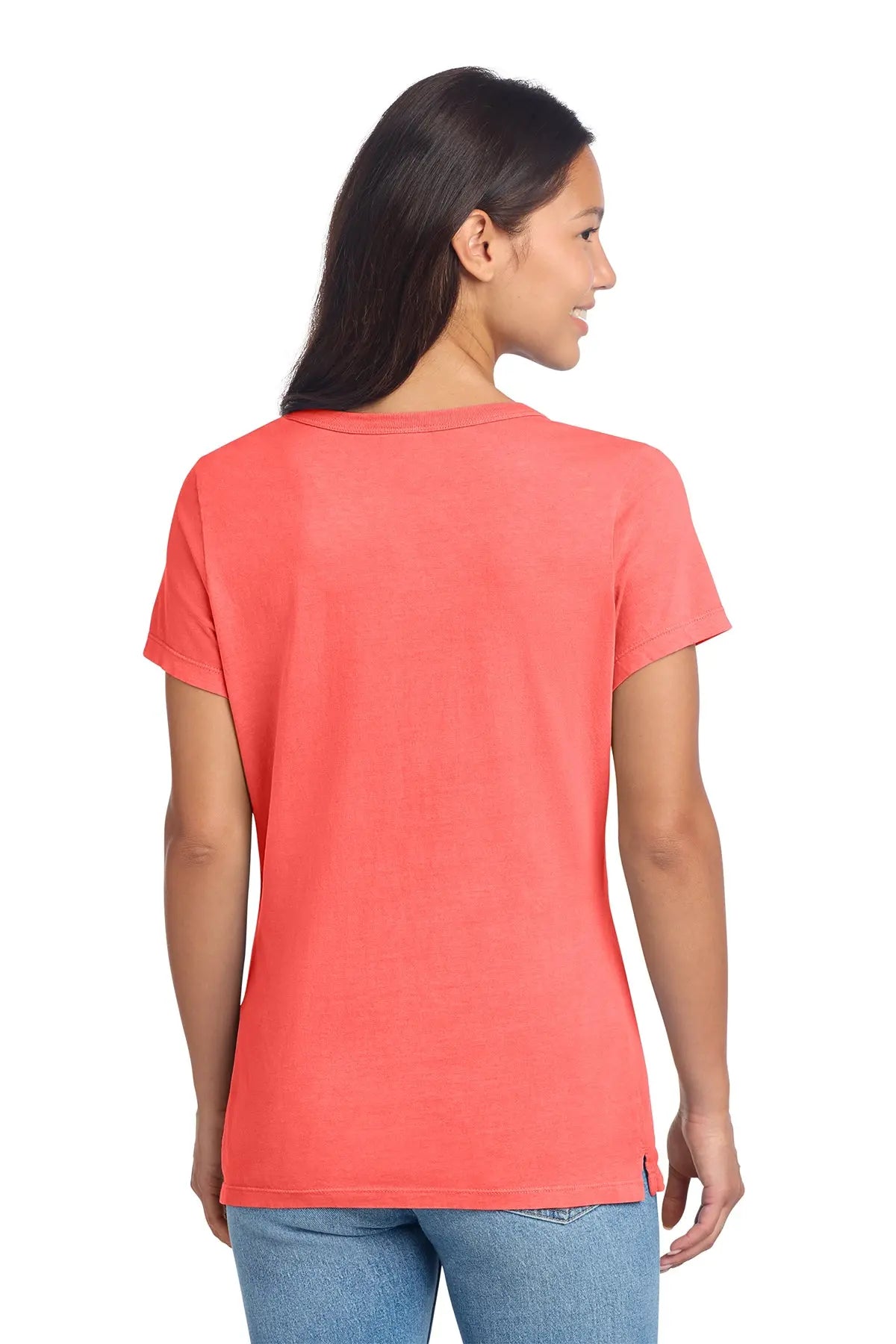 Port & Co™ Women's Beach Wash® Garment-Dyed V-Neck Tee #LPC099V