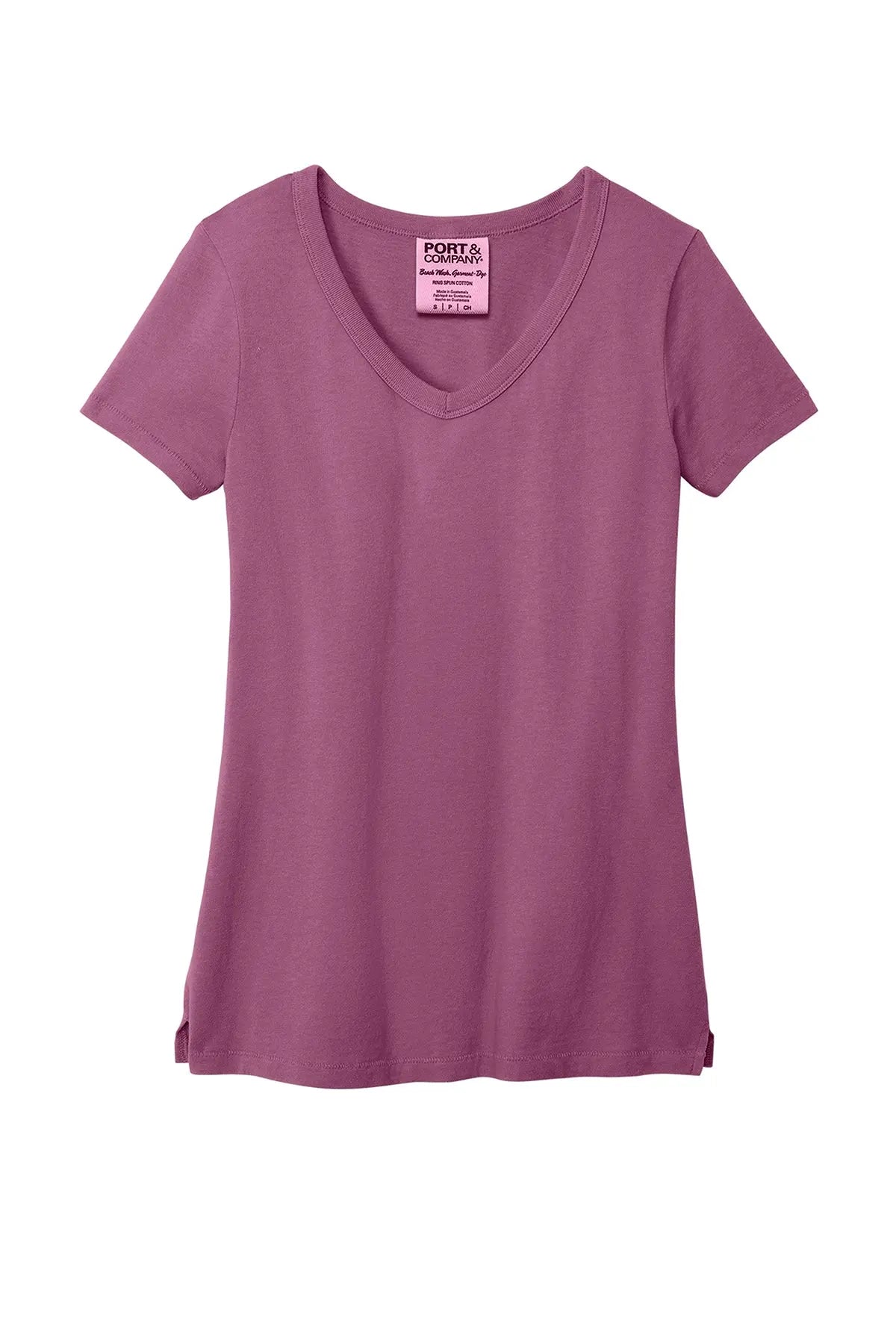 Port & Co™ Women's Beach Wash® Garment-Dyed V-Neck Tee #LPC099V