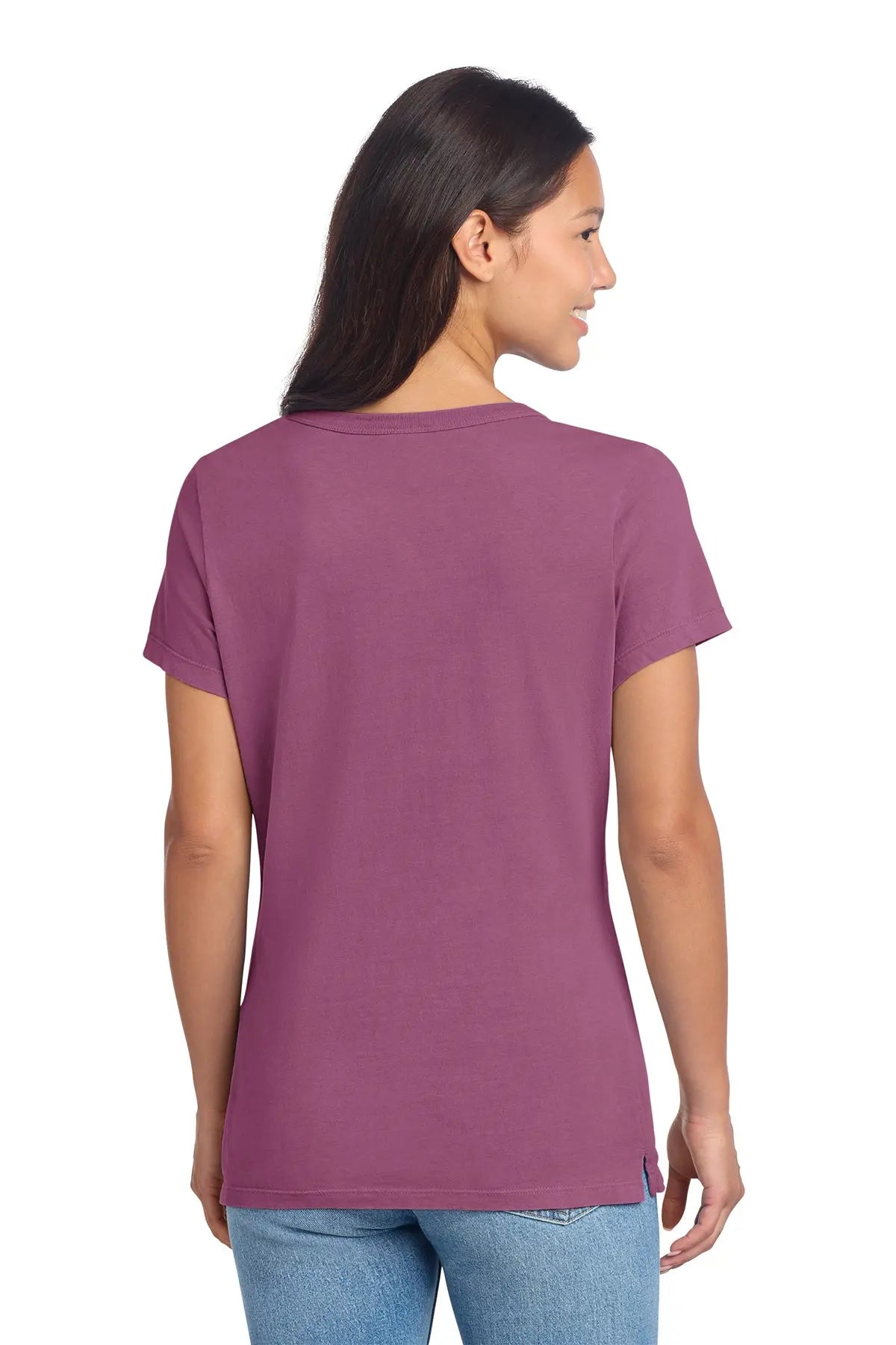 Port & Co™ Women's Beach Wash® Garment-Dyed V-Neck Tee #LPC099V