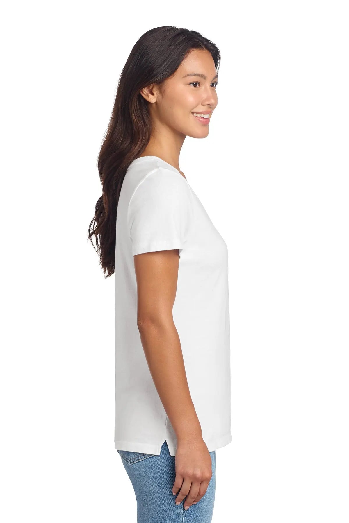 Port & Co™ Women's Beach Wash® Garment-Dyed V-Neck Tee #LPC099V