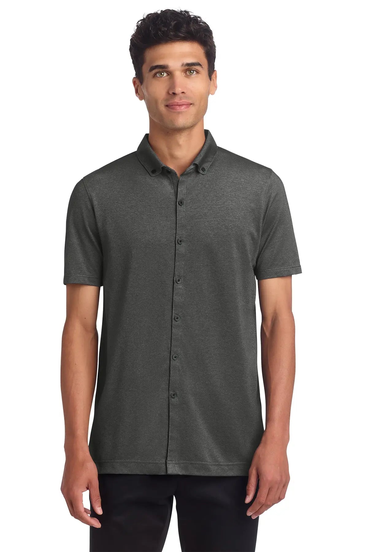 Mercer+Mettle® Stretch Pique Full-Button Polo #MM1006Game Over Merch