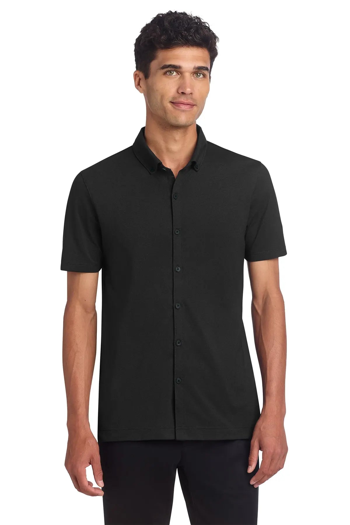 Mercer+Mettle® Stretch Pique Full-Button Polo #MM1006Game Over Merch