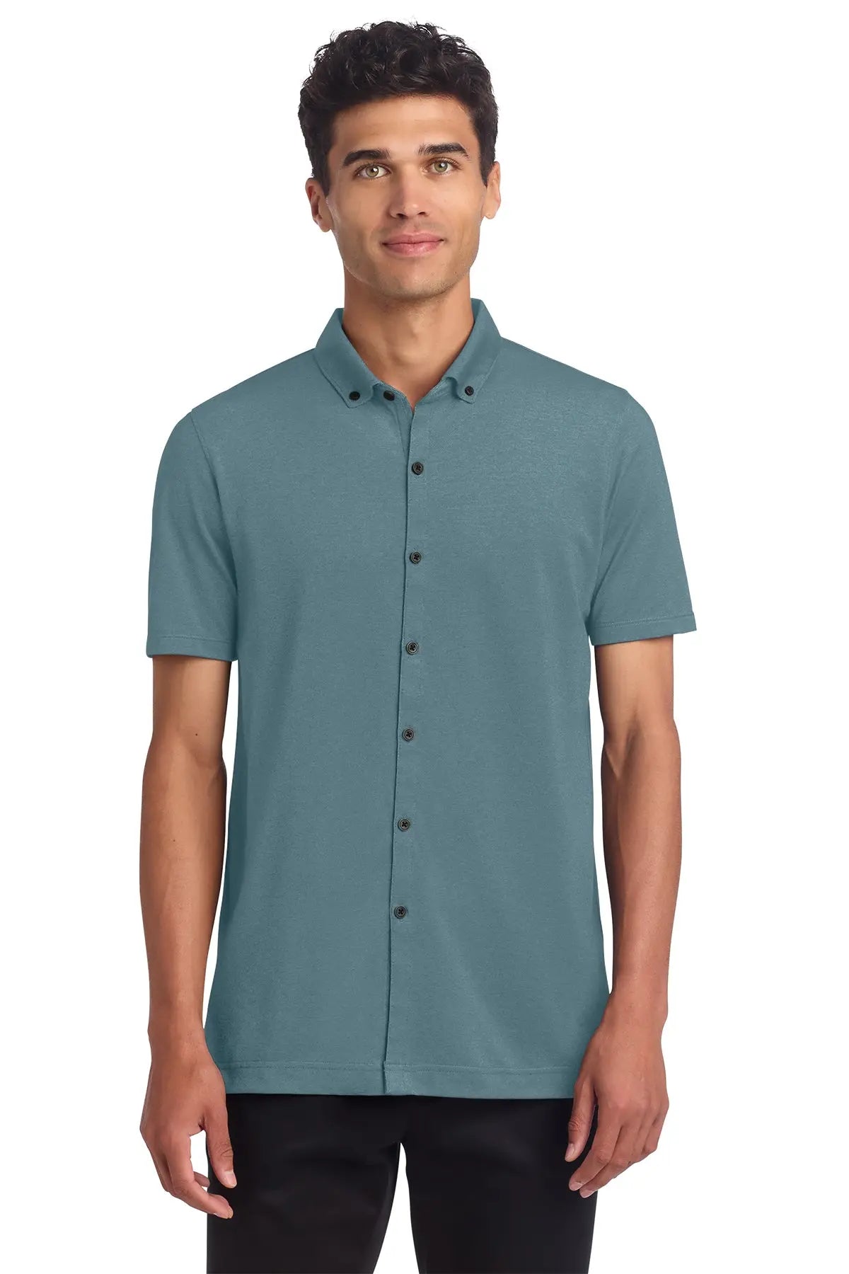 Mercer+Mettle® Stretch Pique Full-Button Polo #MM1006Game Over Merch