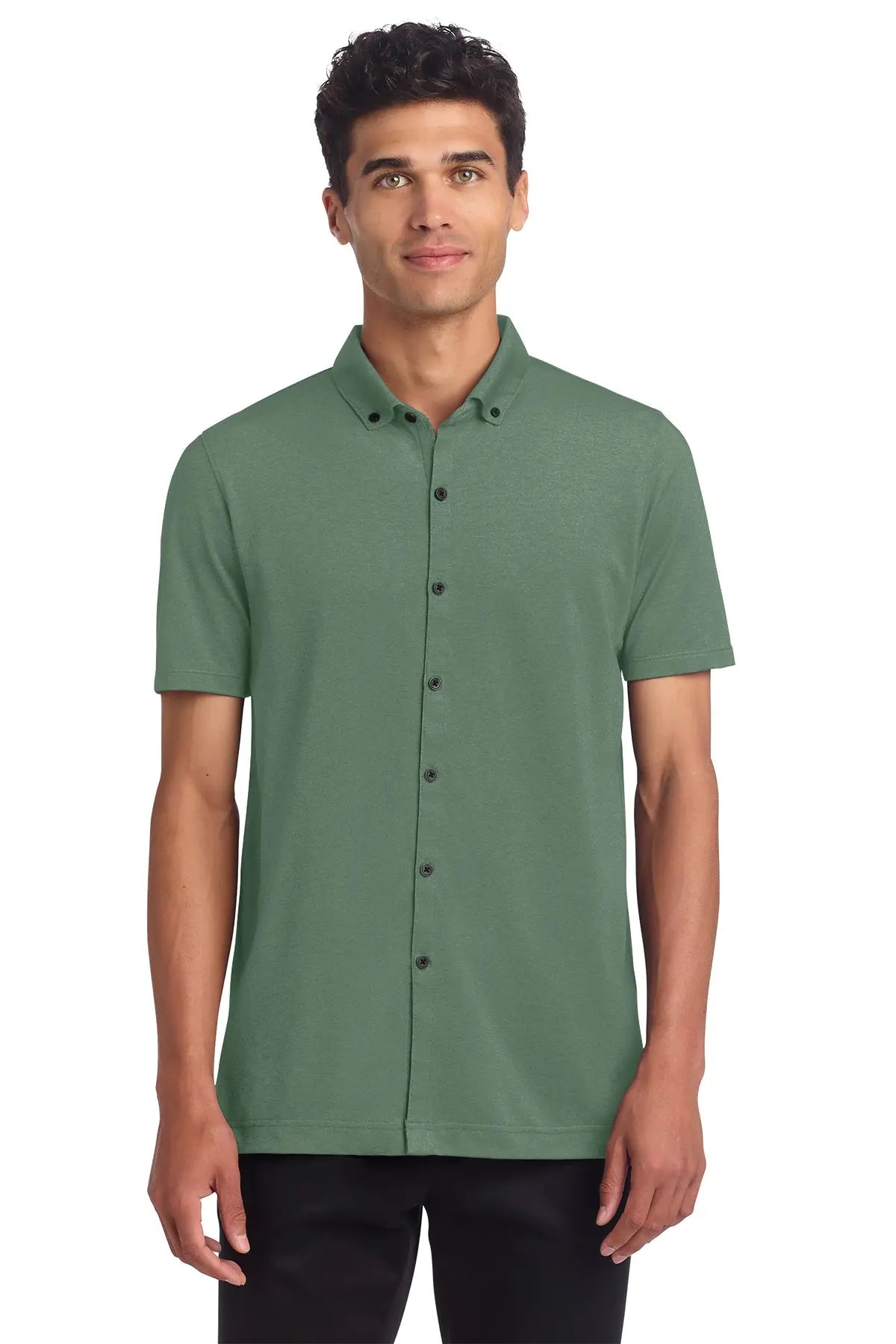 Mercer+Mettle® Stretch Pique Full-Button Polo #MM1006Game Over Merch