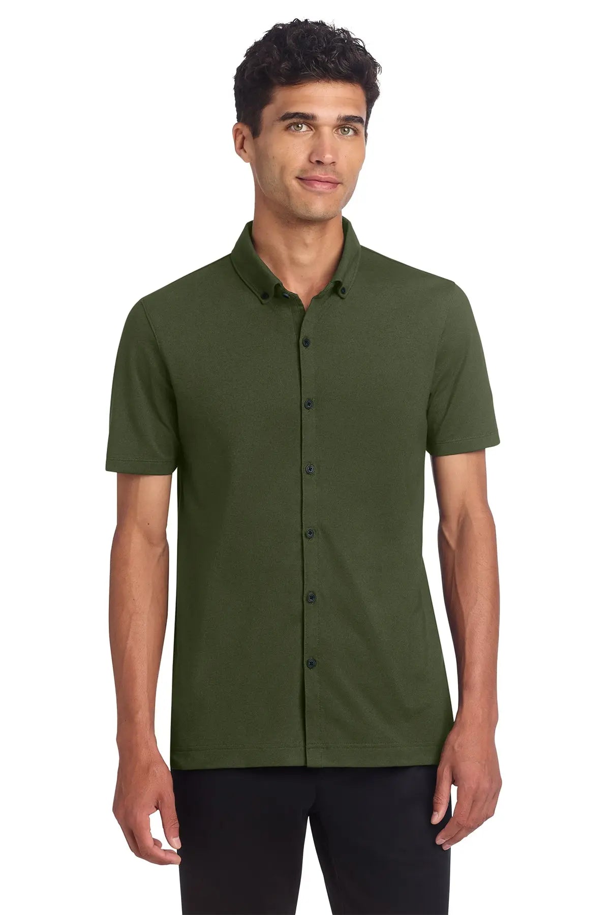 Mercer+Mettle® Stretch Pique Full-Button Polo #MM1006Game Over Merch