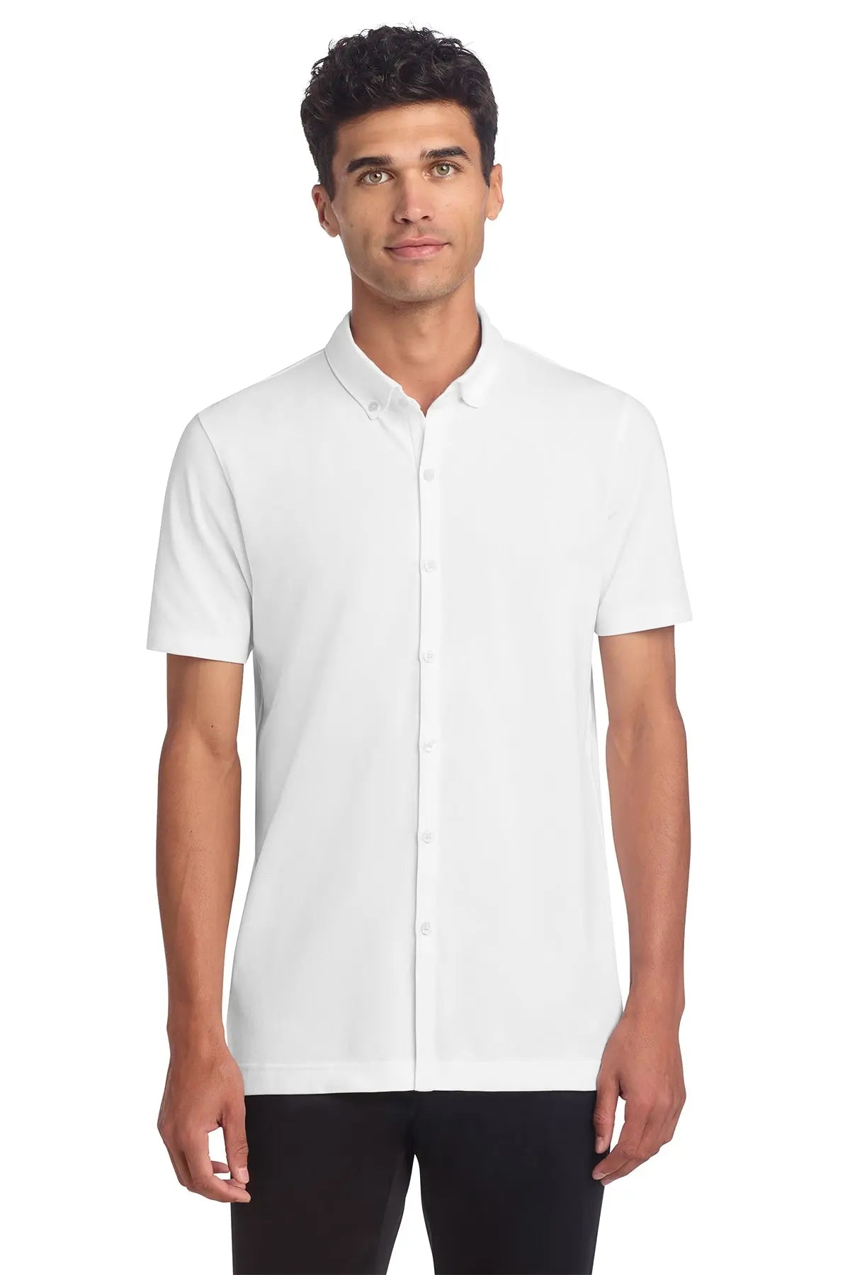 Mercer+Mettle® Stretch Pique Full-Button Polo #MM1006Game Over Merch