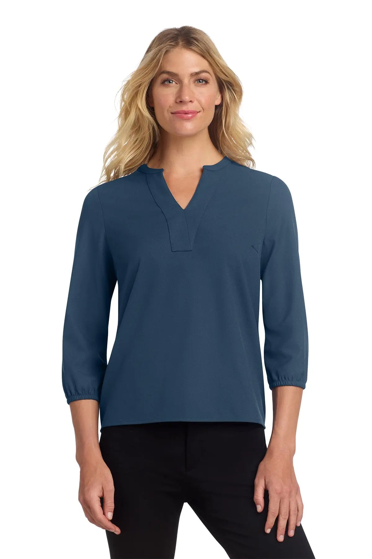 Mercer+Mettle® Women's Stretch Crepe 3/4-Sleeve Blouse #MM2011Game Over Merch
