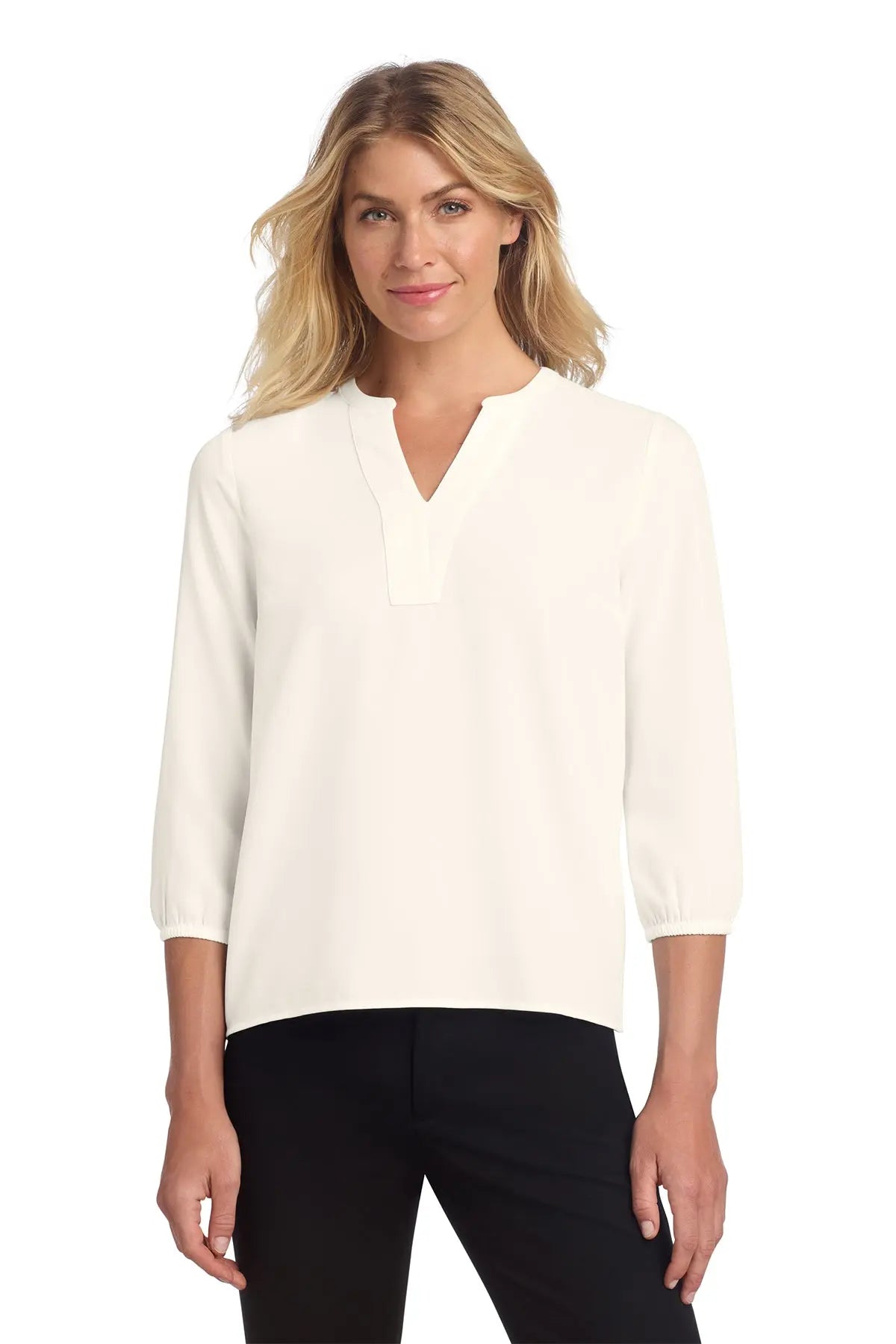 Mercer+Mettle® Women's Stretch Crepe 3/4-Sleeve Blouse #MM2011Game Over Merch