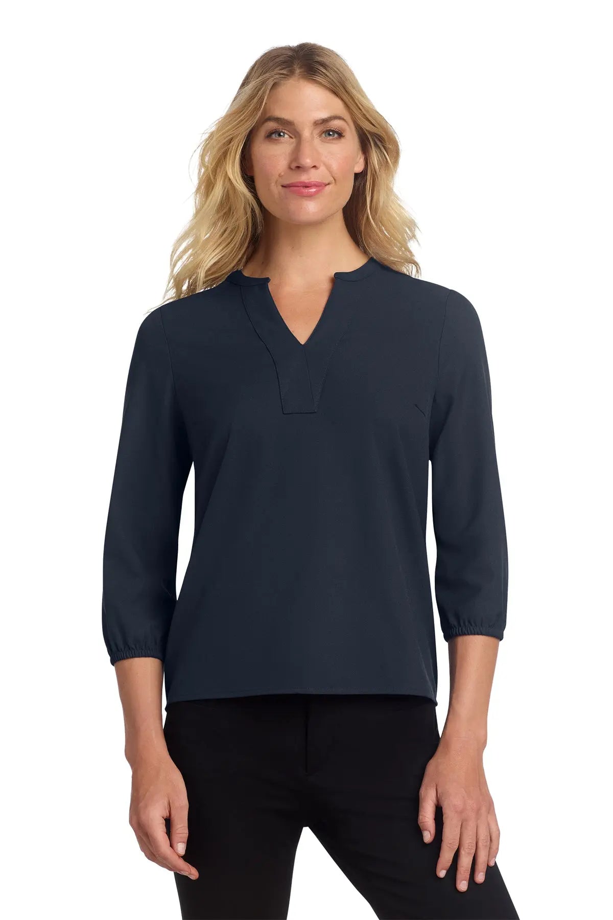Mercer+Mettle® Women's Stretch Crepe 3/4-Sleeve Blouse #MM2011Game Over Merch