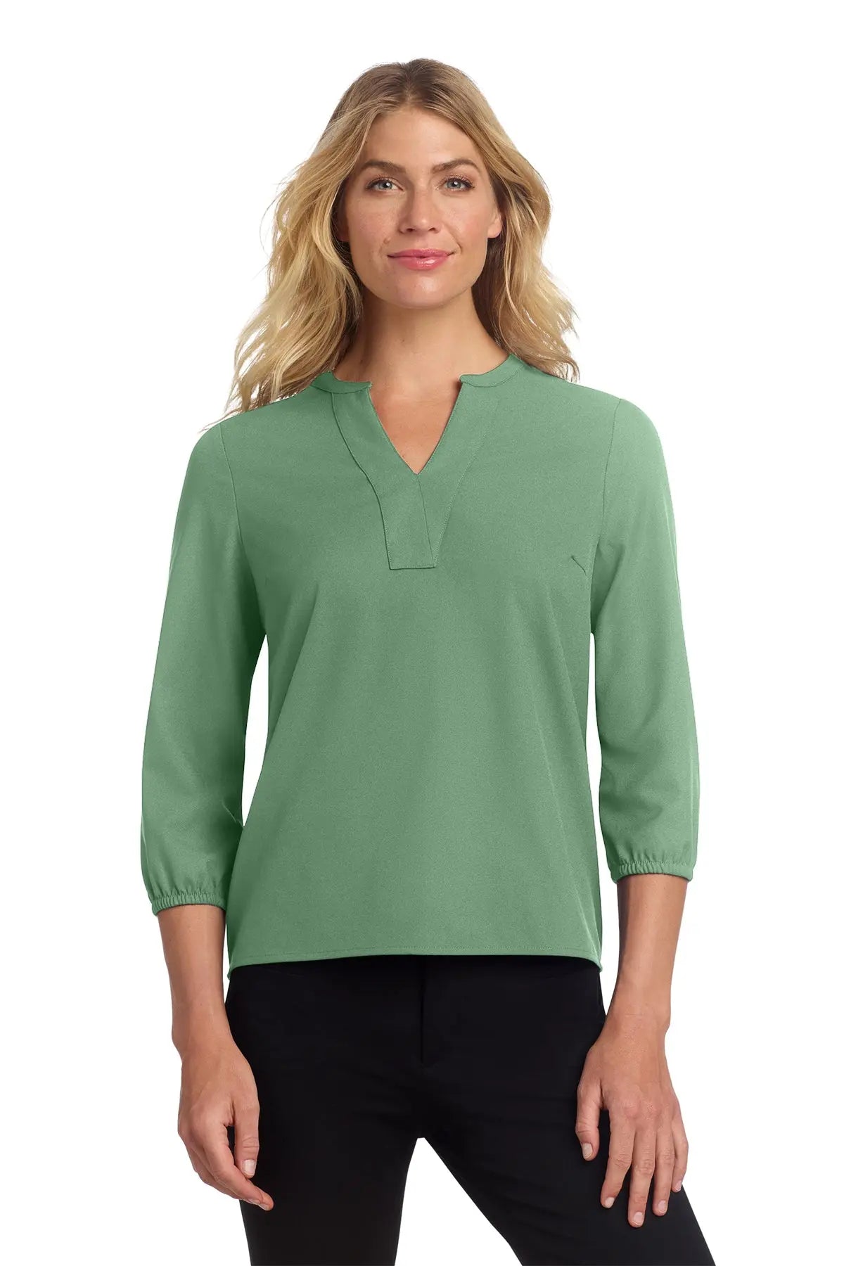 Mercer+Mettle® Women's Stretch Crepe 3/4-Sleeve Blouse #MM2011Game Over Merch