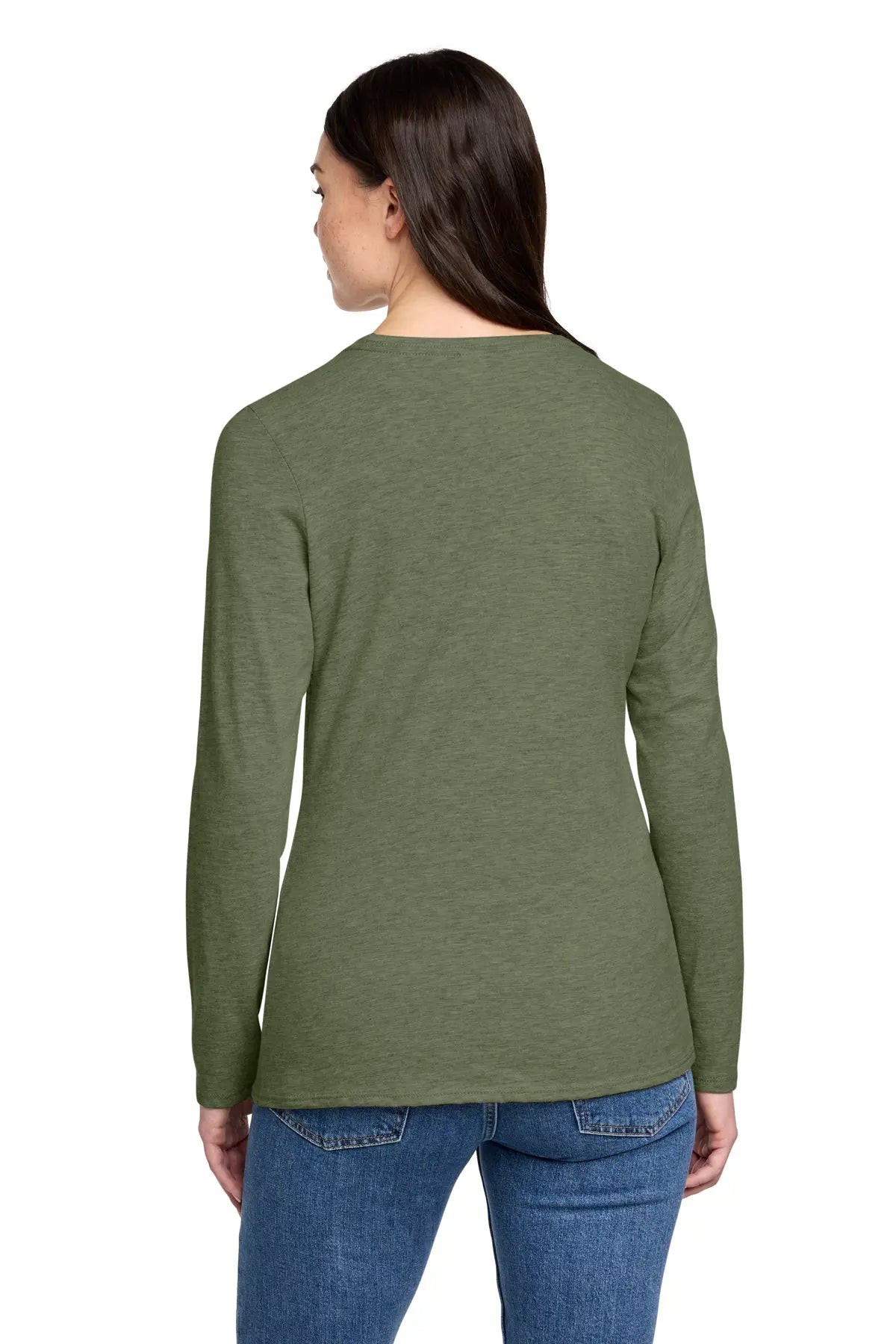 District® Women’s Perfect Blend® CVC Long Sleeve Tee #DT110