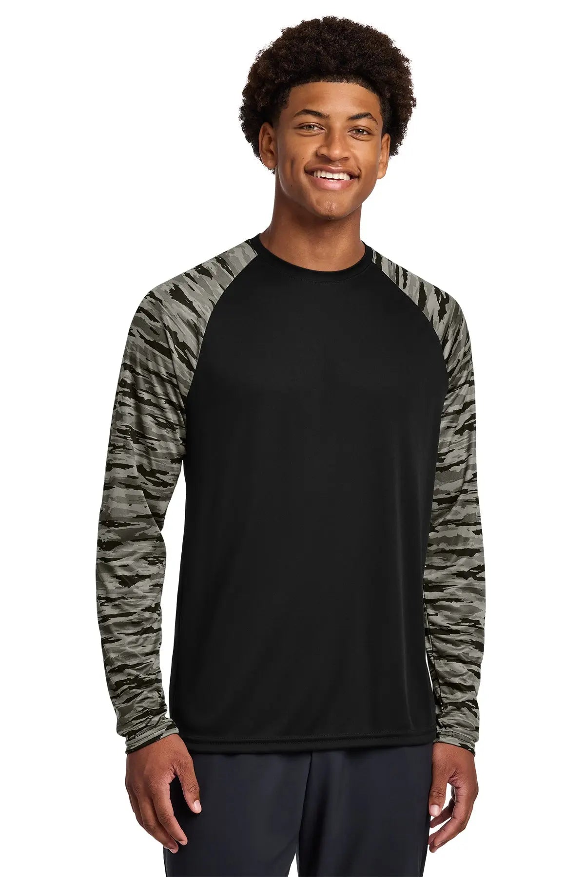 Sport-Tek® Drift Camo Colorblock Long Sleeve Tee #ST376LS