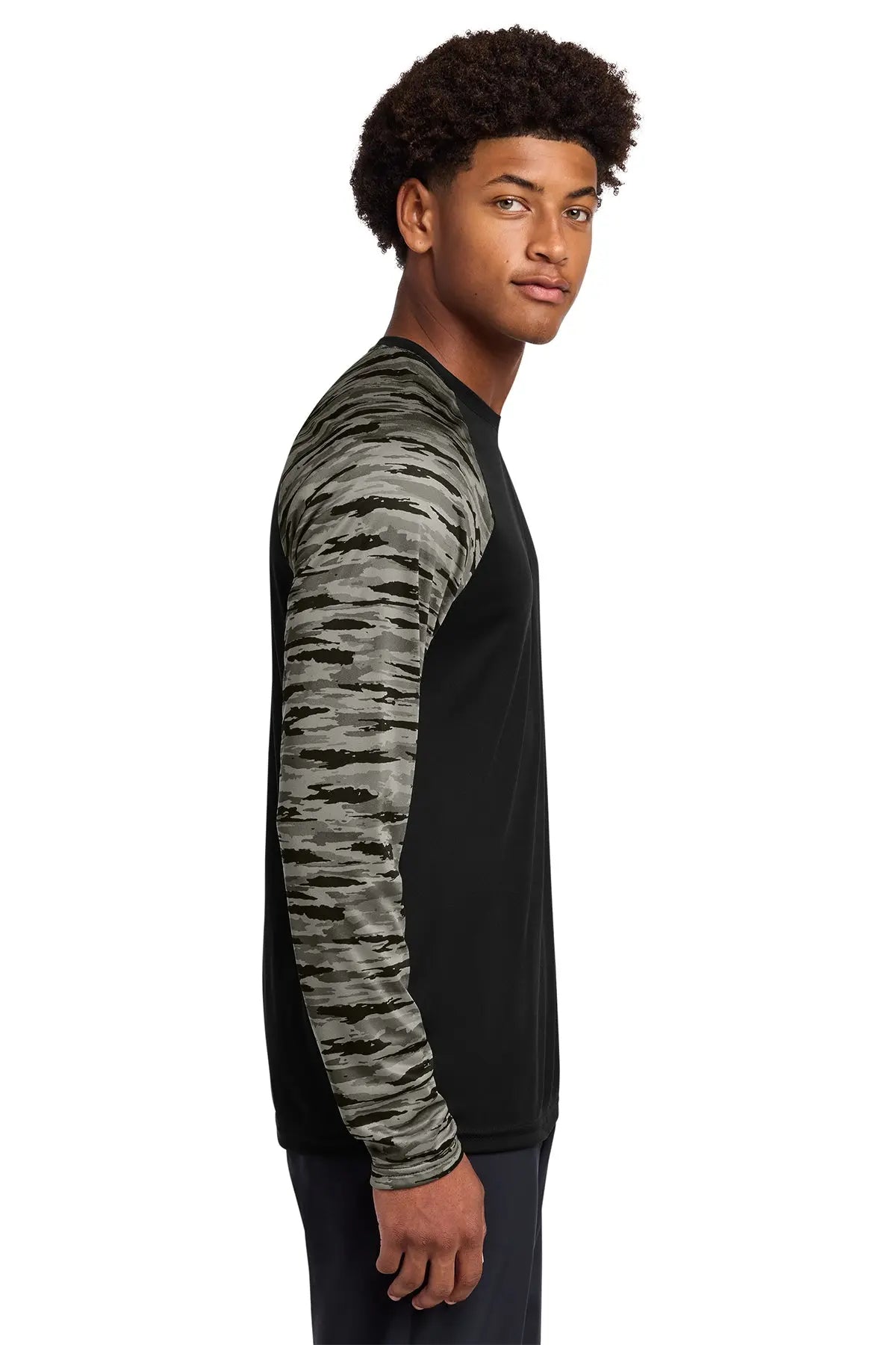 Sport-Tek® Drift Camo Colorblock Long Sleeve Tee #ST376LS