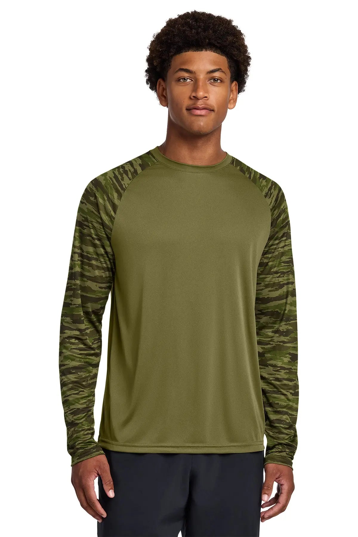 Sport-Tek® Drift Camo Colorblock Long Sleeve Tee #ST376LS