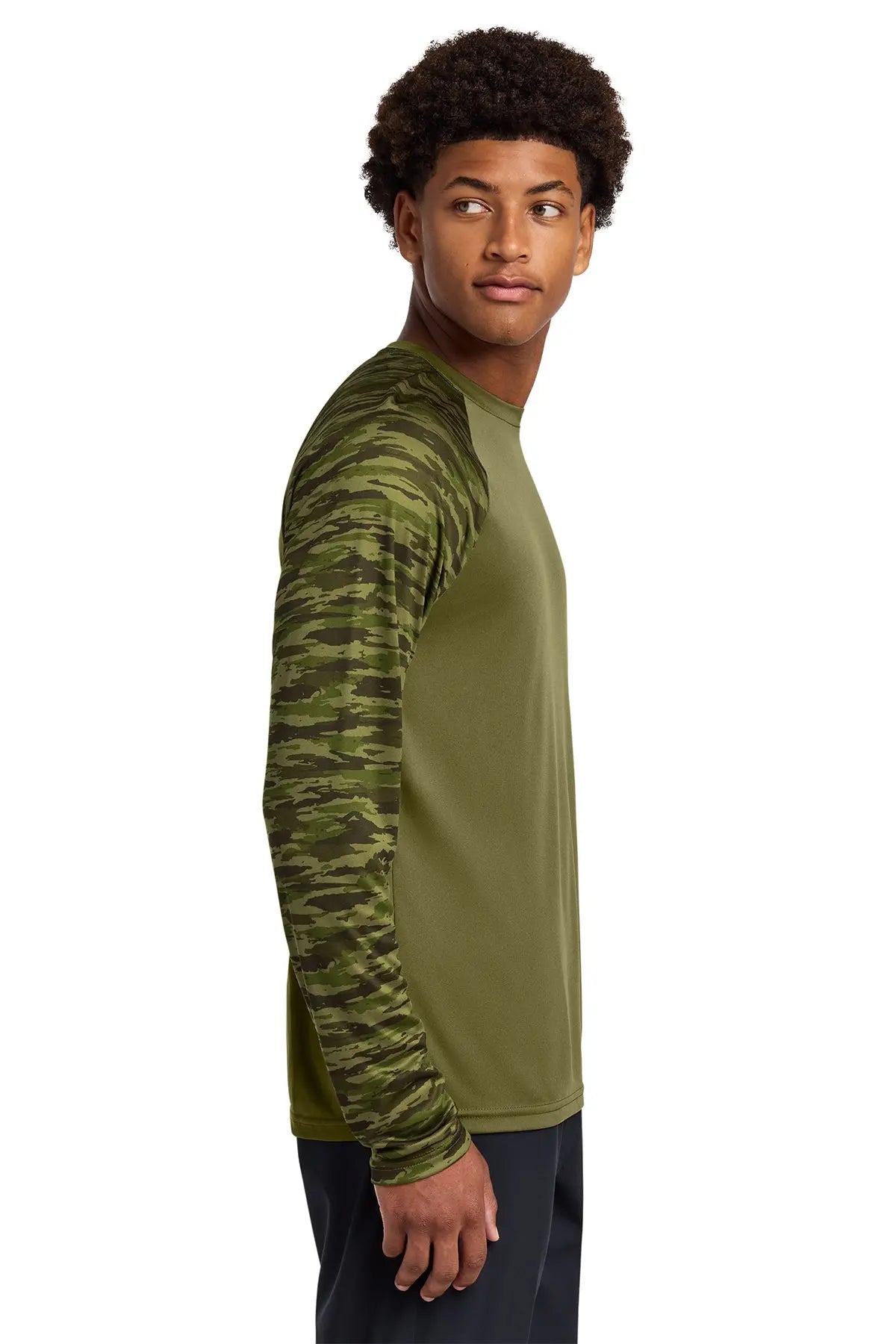 Sport-Tek® Drift Camo Colorblock Long Sleeve Tee #ST376LS