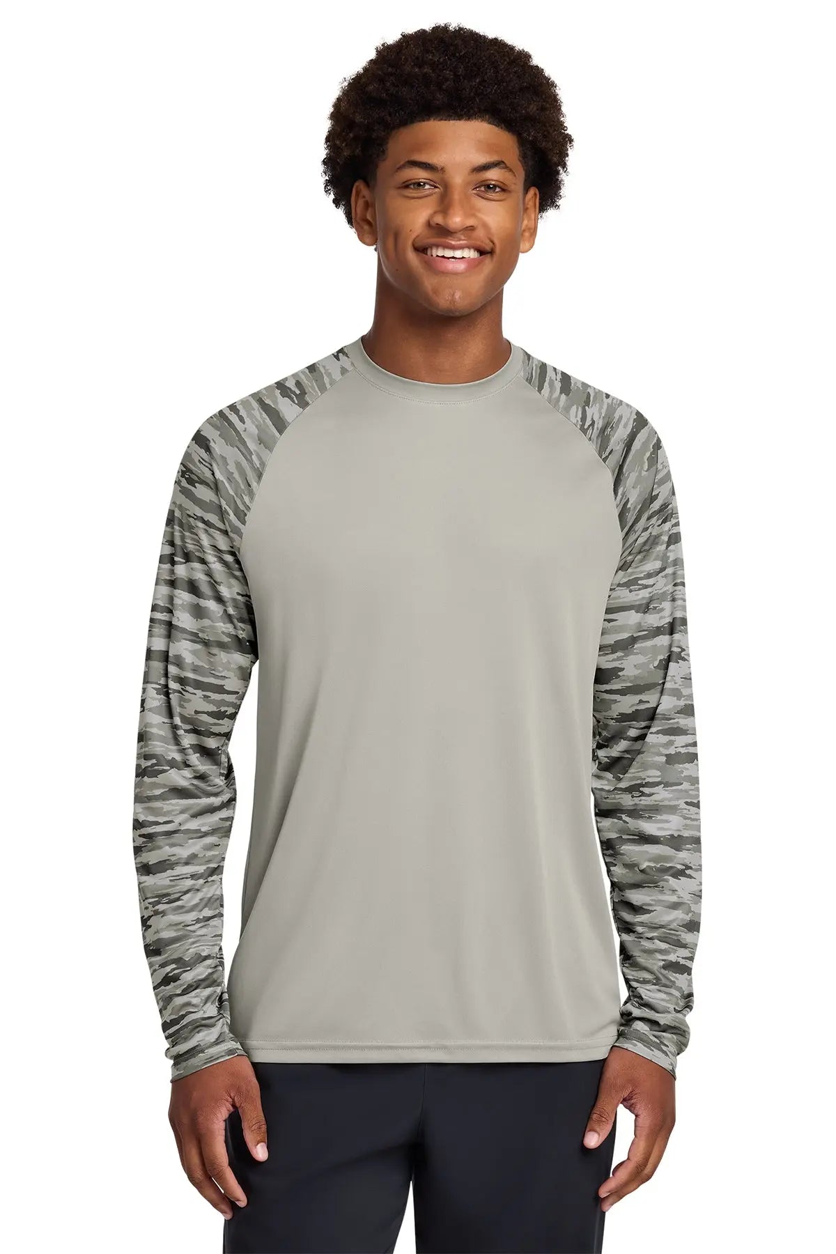 Sport-Tek® Drift Camo Colorblock Long Sleeve Tee #ST376LS