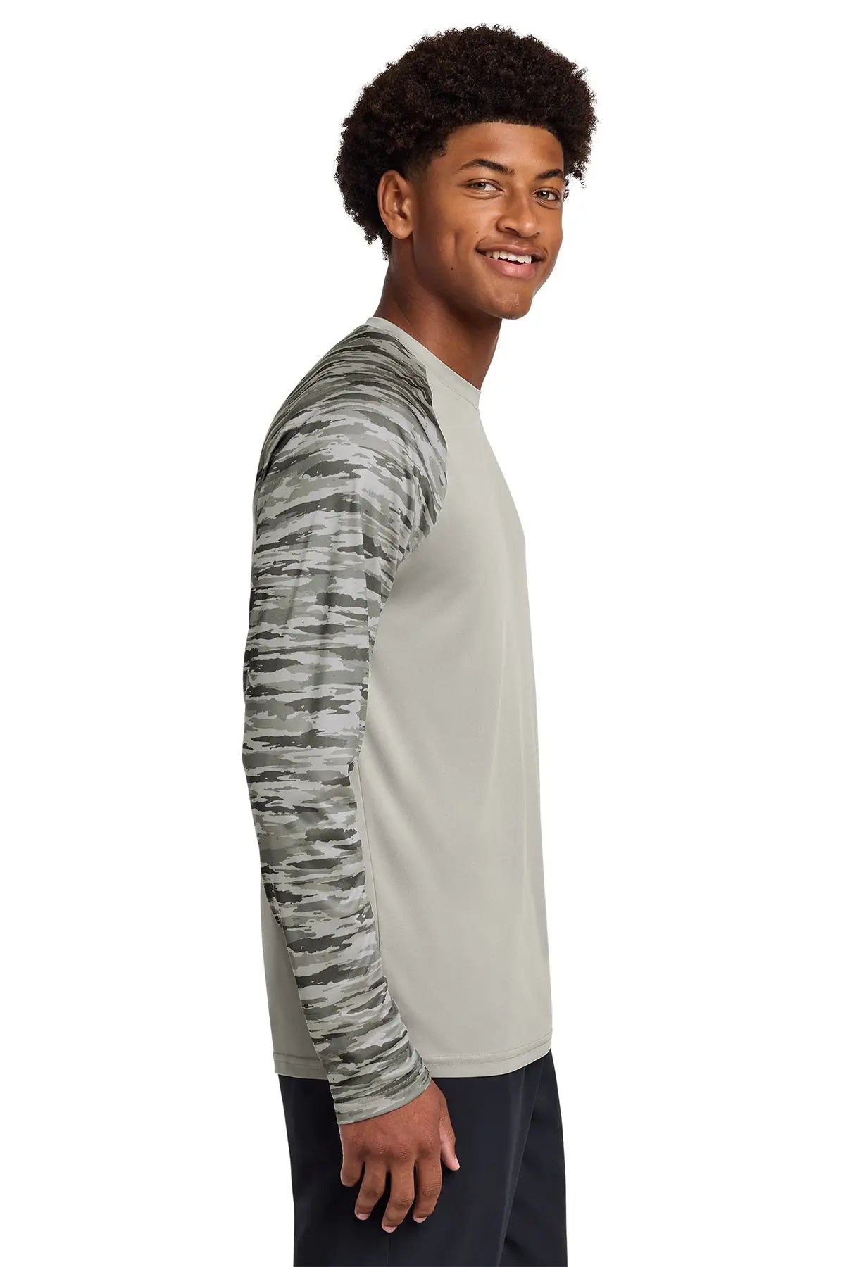 Sport-Tek® Drift Camo Colorblock Long Sleeve Tee #ST376LS