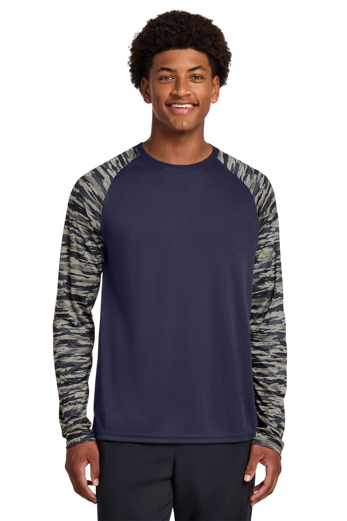 Sport-Tek® Drift Camo Colorblock Long Sleeve Tee #ST376LS