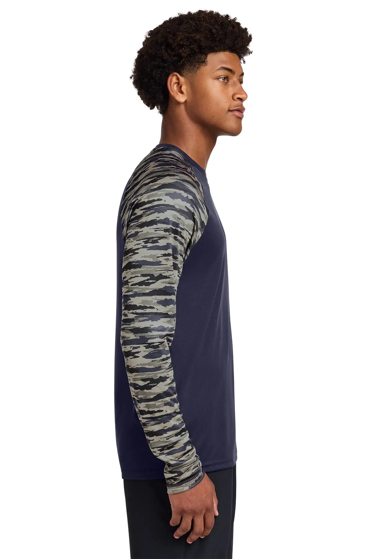 Sport-Tek® Drift Camo Colorblock Long Sleeve Tee #ST376LS