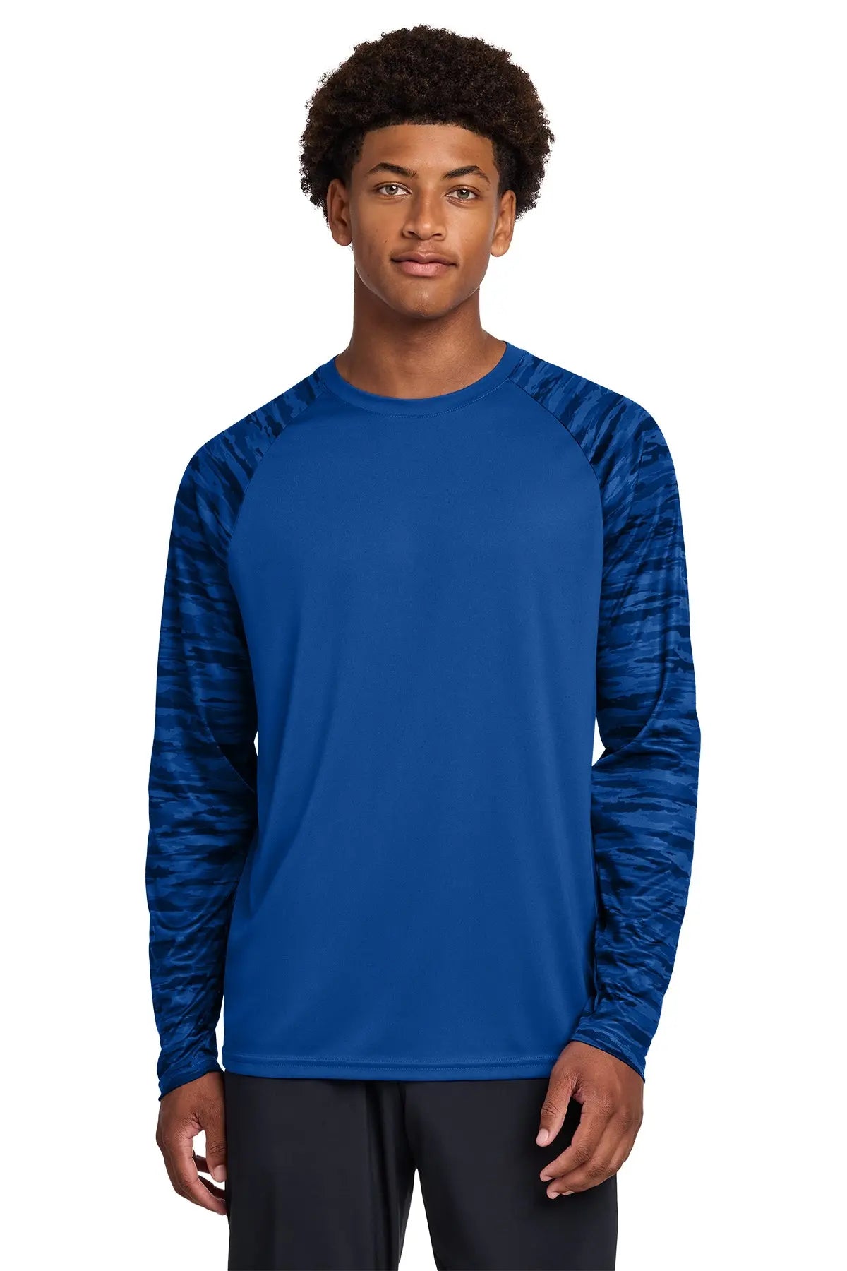 Sport-Tek® Drift Camo Colorblock Long Sleeve Tee #ST376LS