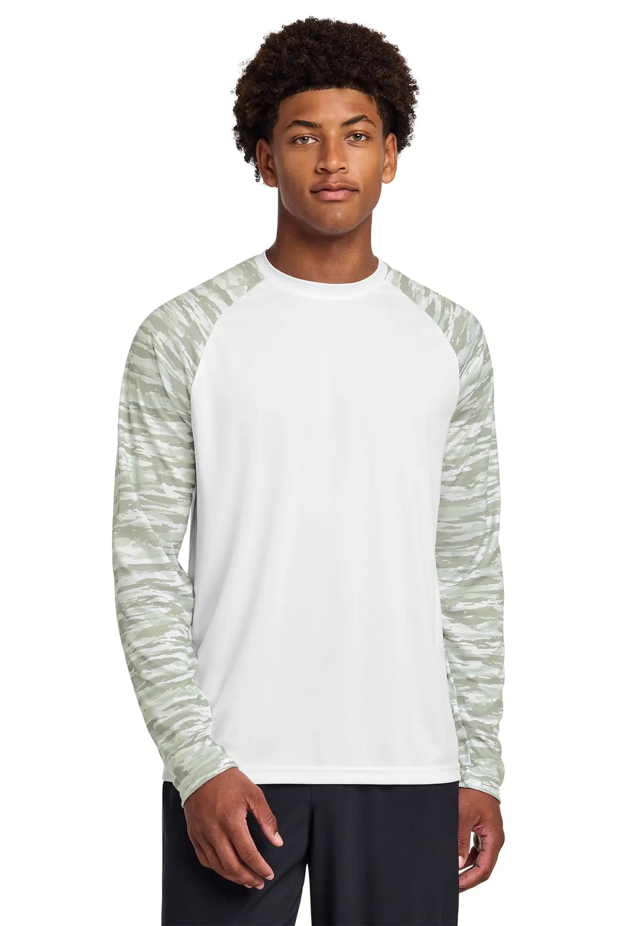 Sport-Tek® Drift Camo Colorblock Long Sleeve Tee #ST376LS