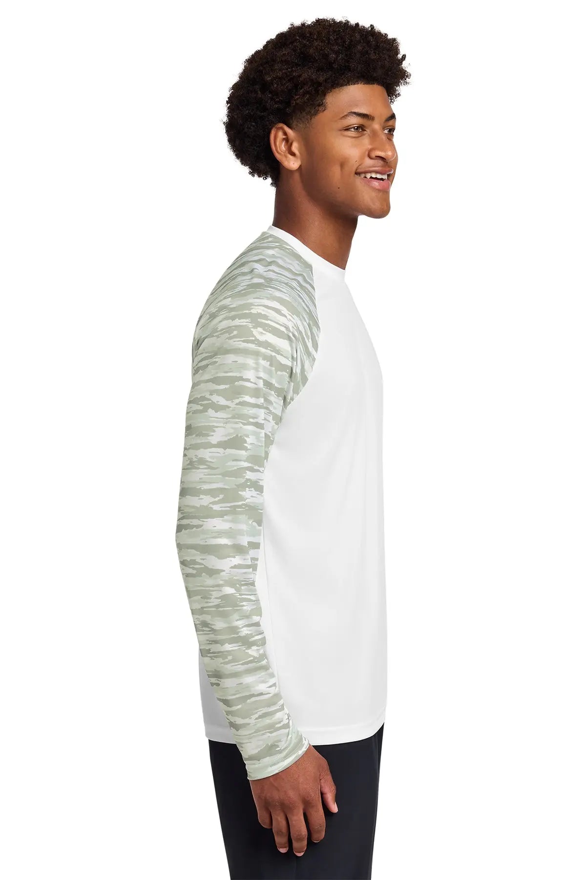 Sport-Tek® Drift Camo Colorblock Long Sleeve Tee #ST376LS