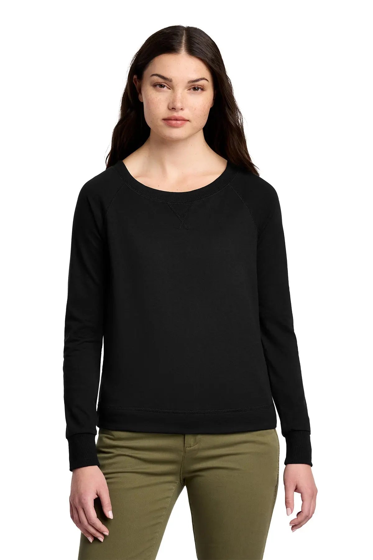 District® Women’s Featherweight French Terry™ Long Sleeve Crewneck #DT672