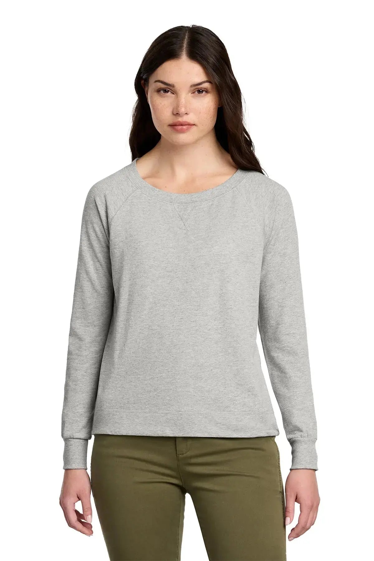 District® Women’s Featherweight French Terry™ Long Sleeve Crewneck #DT672 Game Over Merch