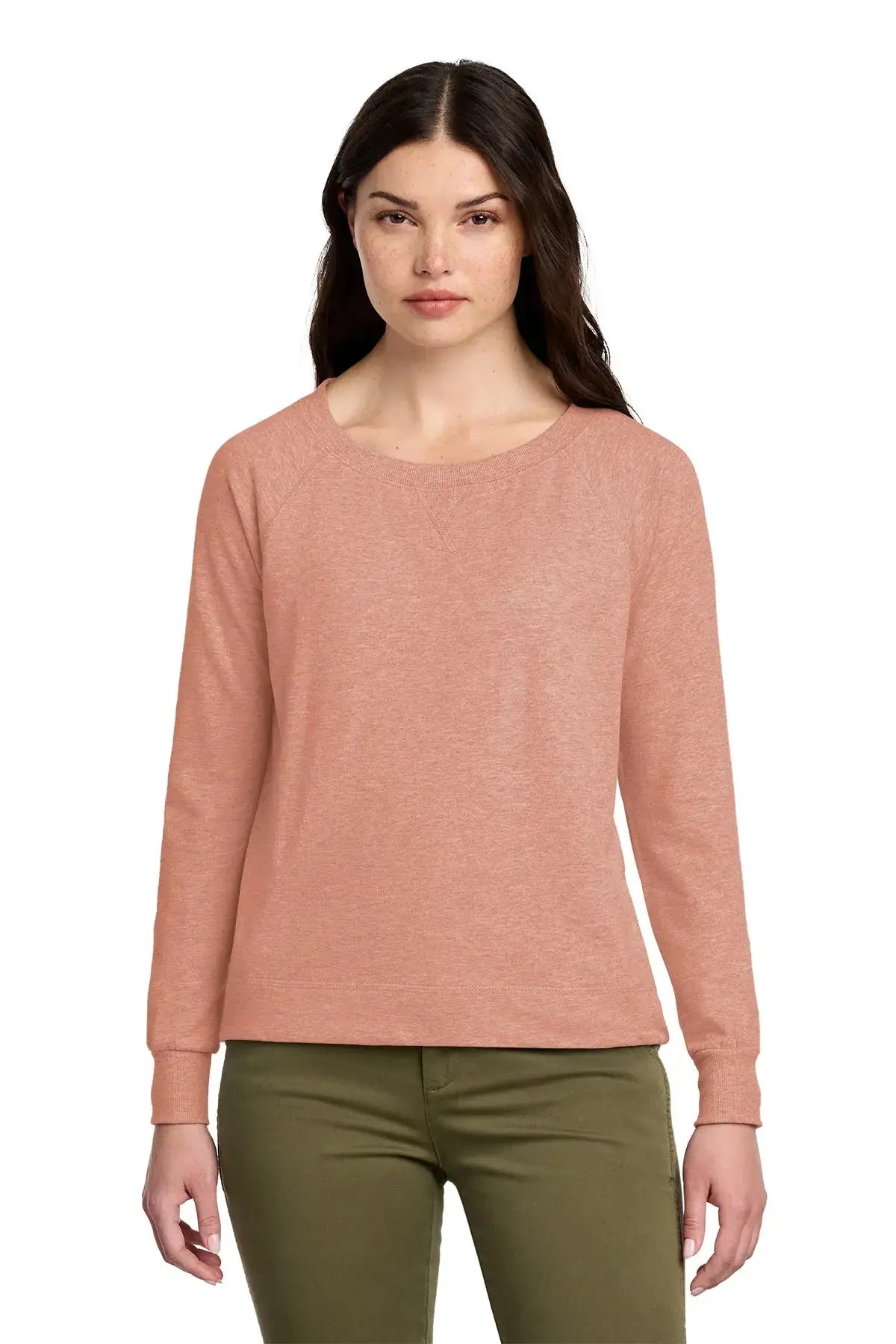 District® Women’s Featherweight French Terry™ Long Sleeve Crewneck #DT672 Game Over Merch