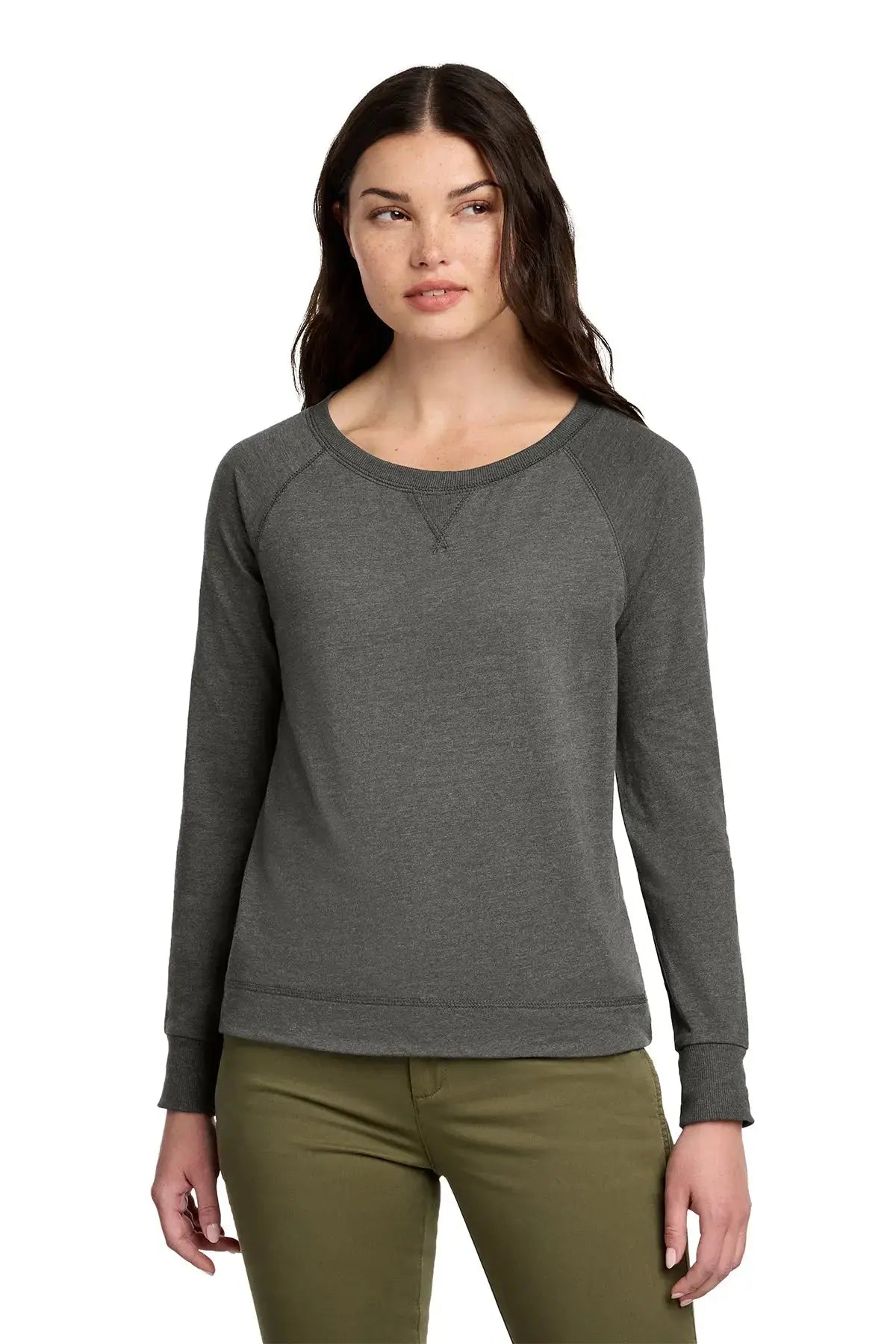 District® Women’s Featherweight French Terry™ Long Sleeve Crewneck #DT672 Game Over Merch