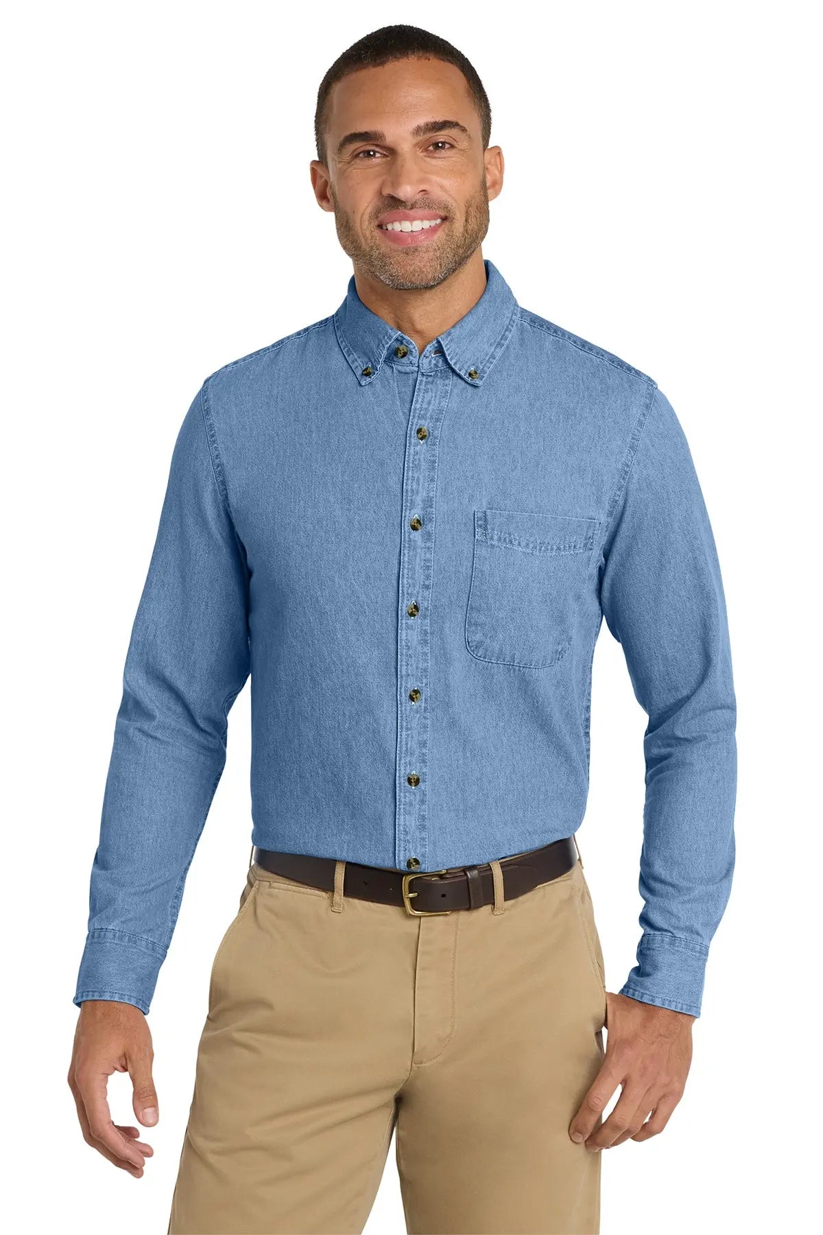 Port & Co™ Long Sleeve Value Denim Shirt #SP10