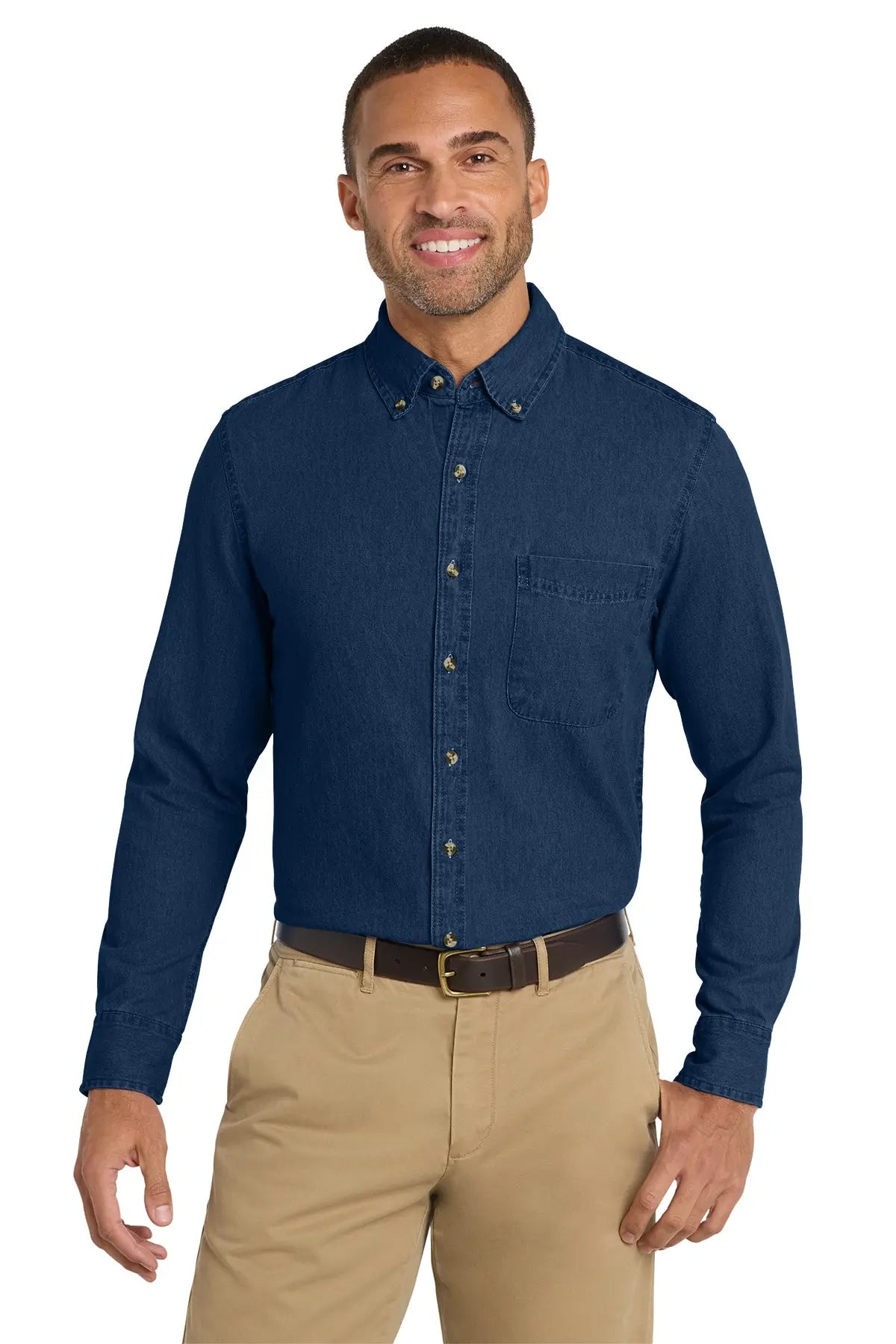 Port & Co™ Long Sleeve Value Denim Shirt #SP10