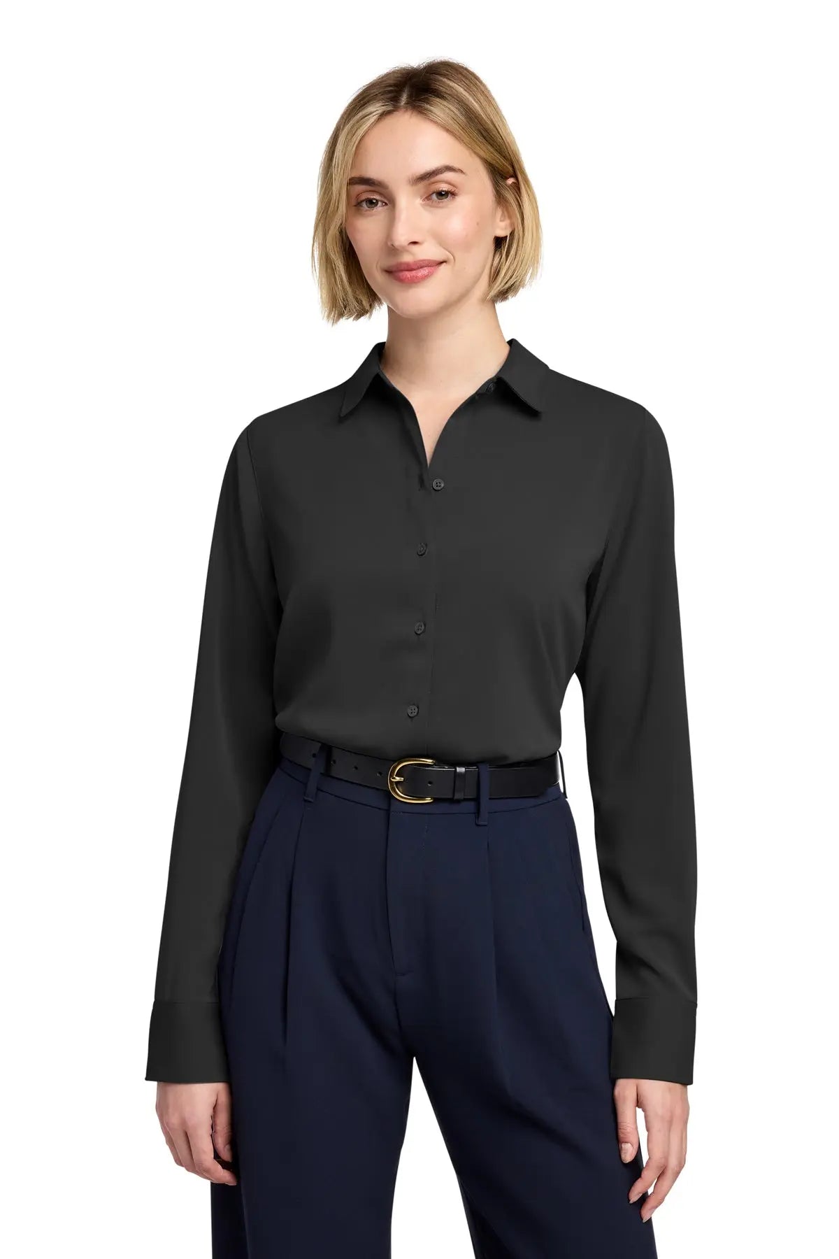 Brooks Brothers® Women’s Full-Button Satin Blouse #BB18007