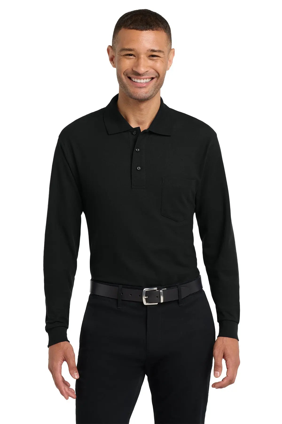 Port Authority® Silk Touch™ Long Sleeve Polo with Pocket #K500LSPGame Over Merch