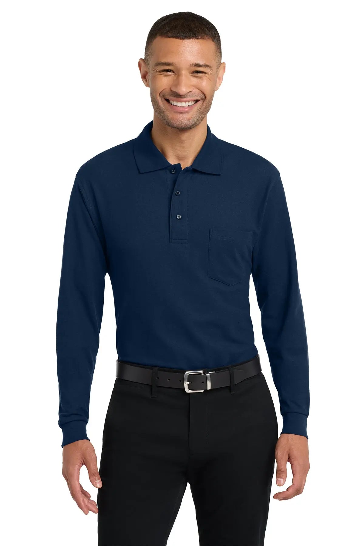 Port Authority® Silk Touch™ Long Sleeve Polo with Pocket #K500LSPGame Over Merch