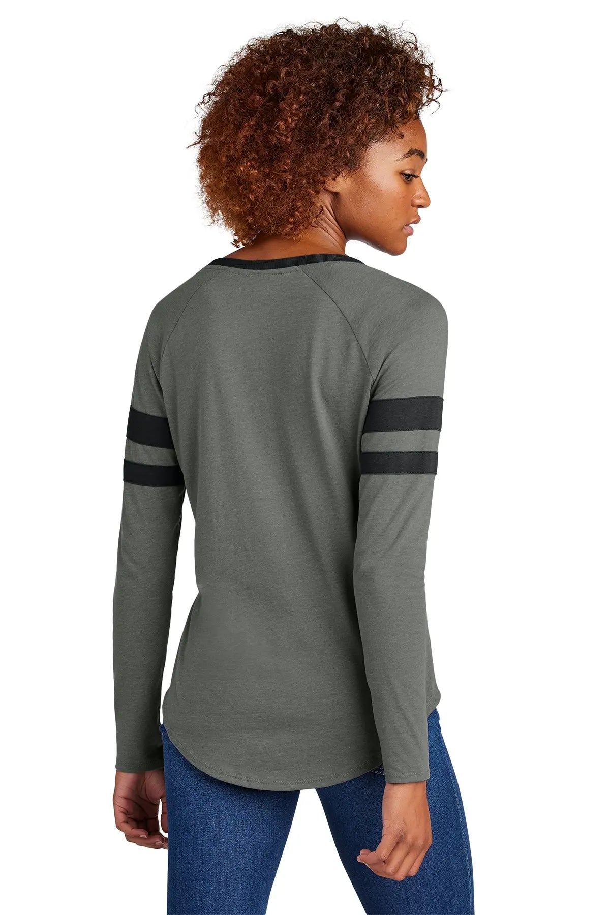 Sport-Tek® Women's Halftime Stripe Long Sleeve V-Neck Tee #LST6043