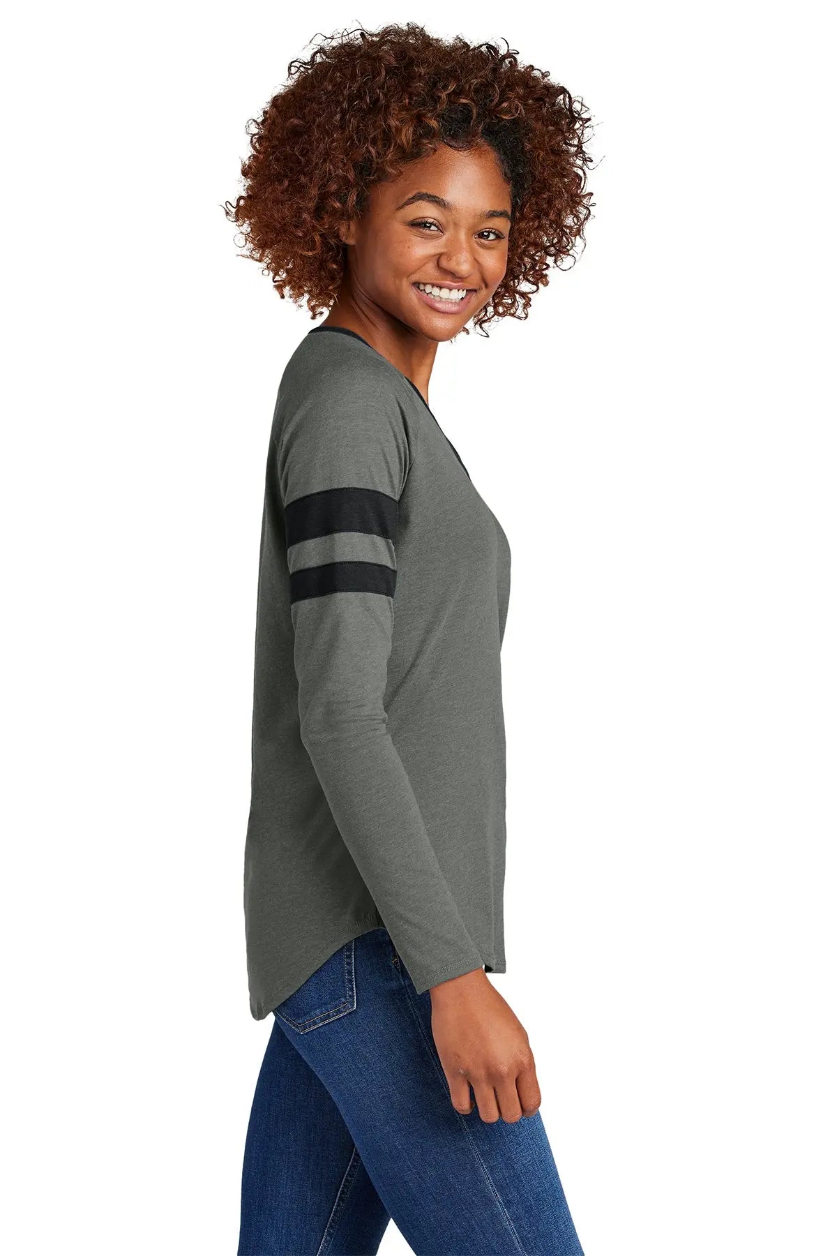 Sport-Tek® Women's Halftime Stripe Long Sleeve V-Neck Tee #LST6043 Game Over Merch