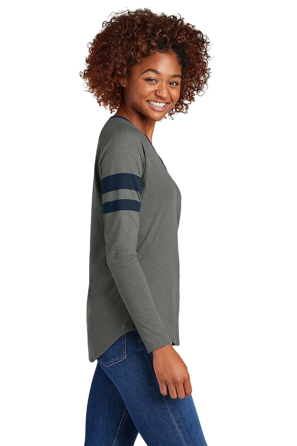 Sport-Tek® Women's Halftime Stripe Long Sleeve V-Neck Tee #LST6043 Game Over Merch