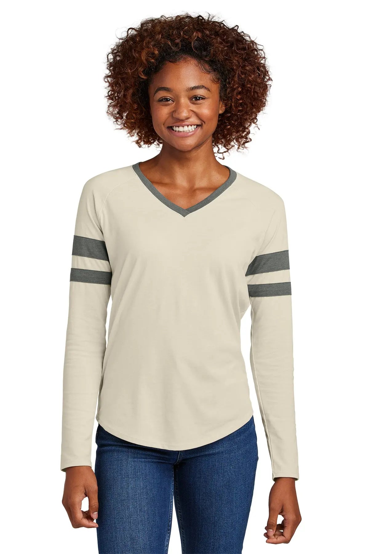 Sport-Tek® Women's Halftime Stripe Long Sleeve V-Neck Tee #LST6043 Game Over Merch