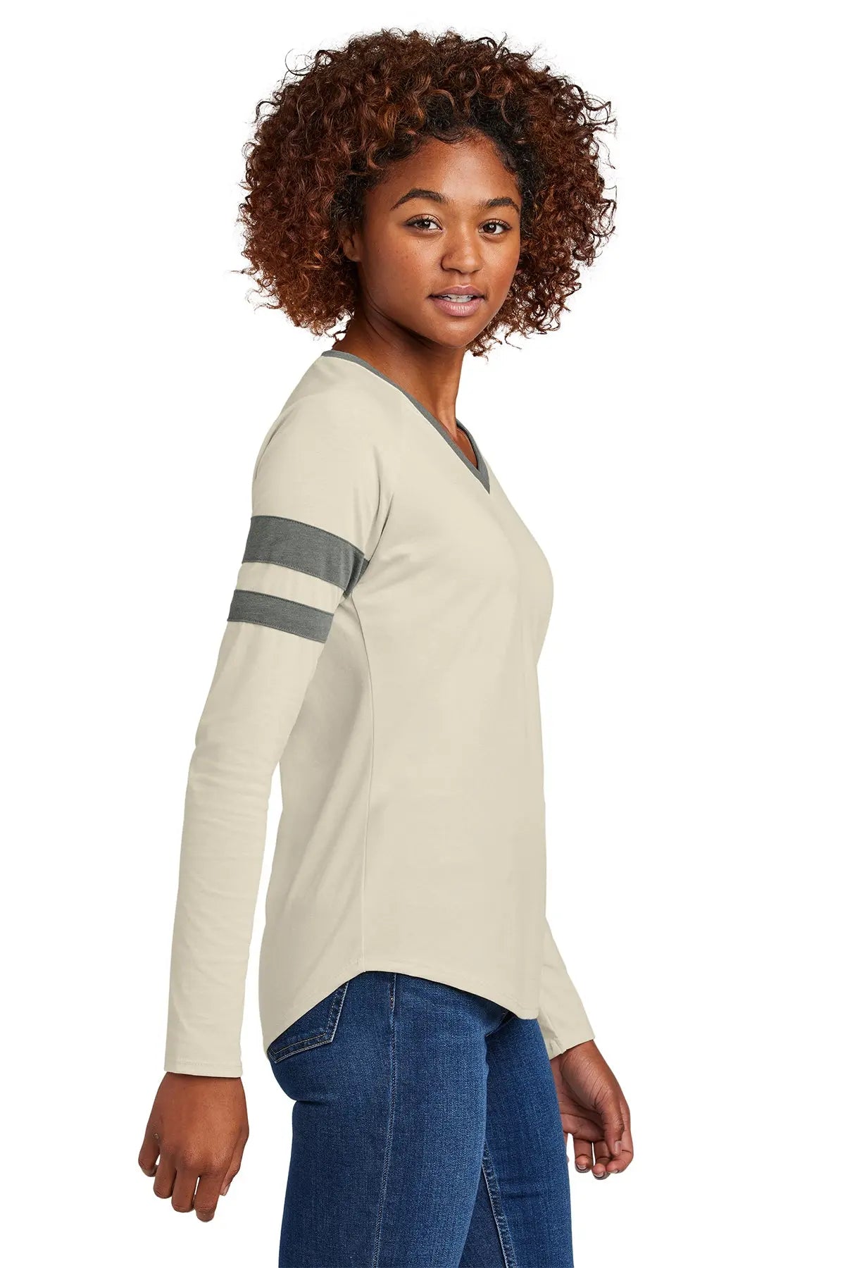 Sport-Tek® Women's Halftime Stripe Long Sleeve V-Neck Tee #LST6043 Game Over Merch